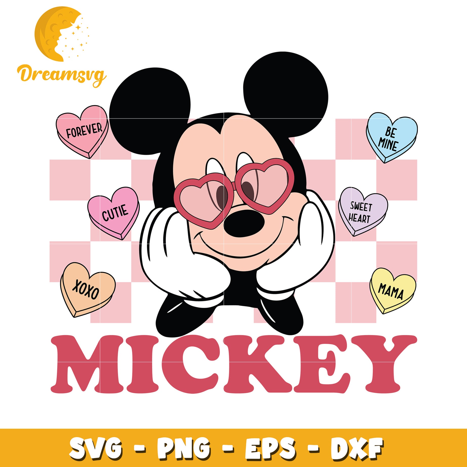 Mickey Mouse Heart SVG Valentine Design for Crafts and Gifts