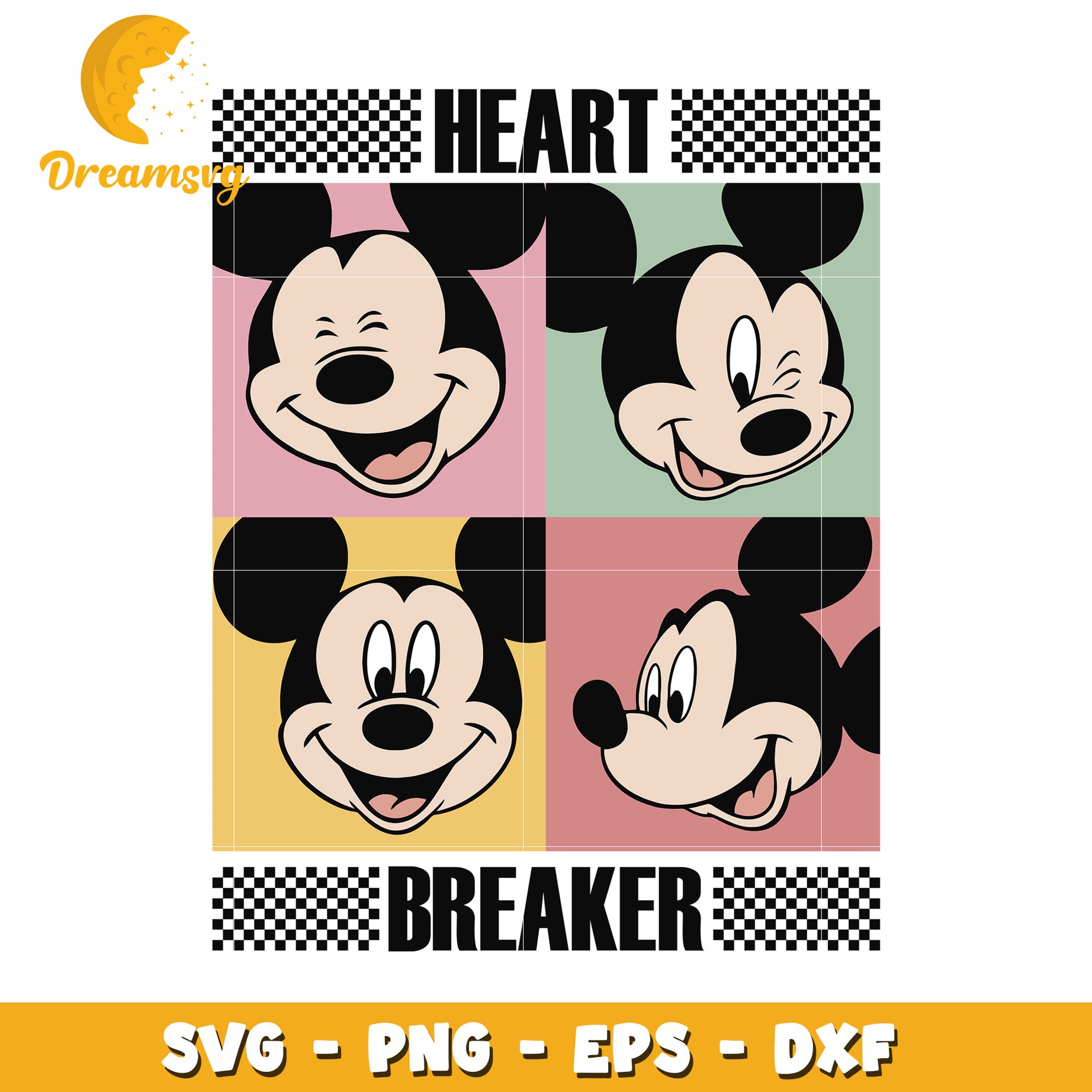 Mickey Mouse Heartbreaker SVG PNG EPS DXF