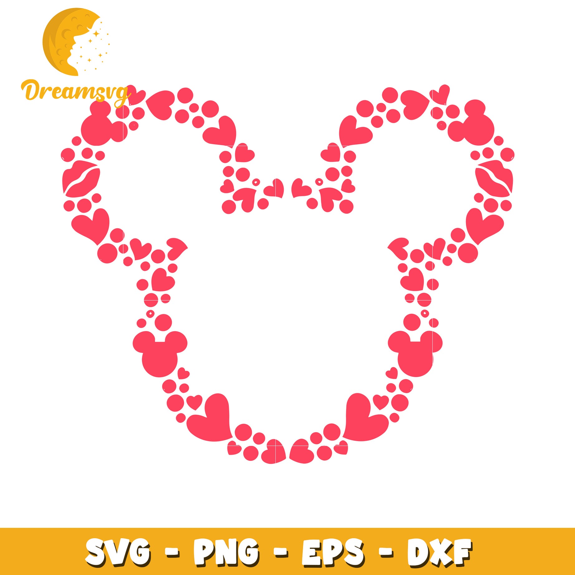 Mickey Mouse Hearts SVG Cut File