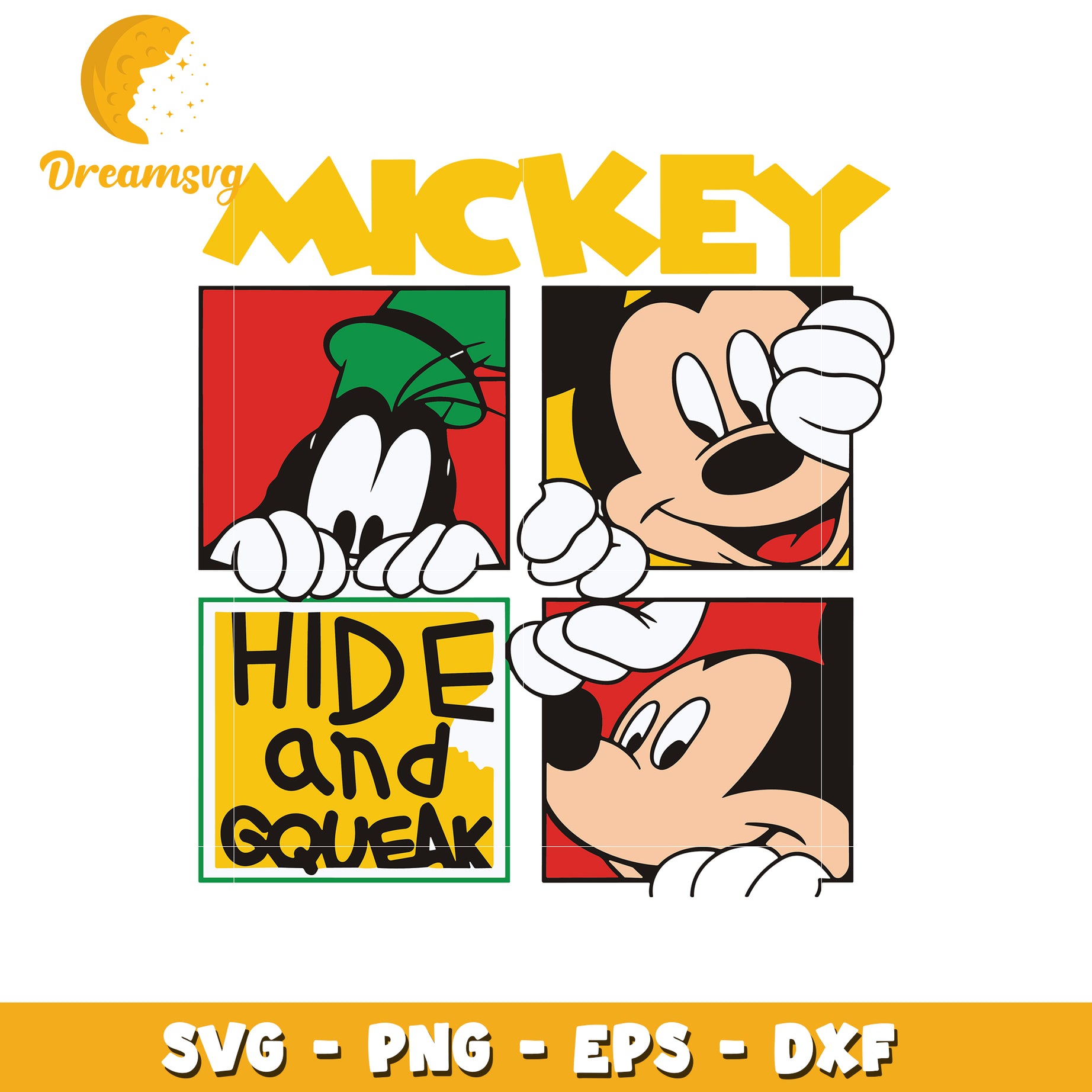 Mickey Mouse Hide and Squeak SVG PNG EPS DXF