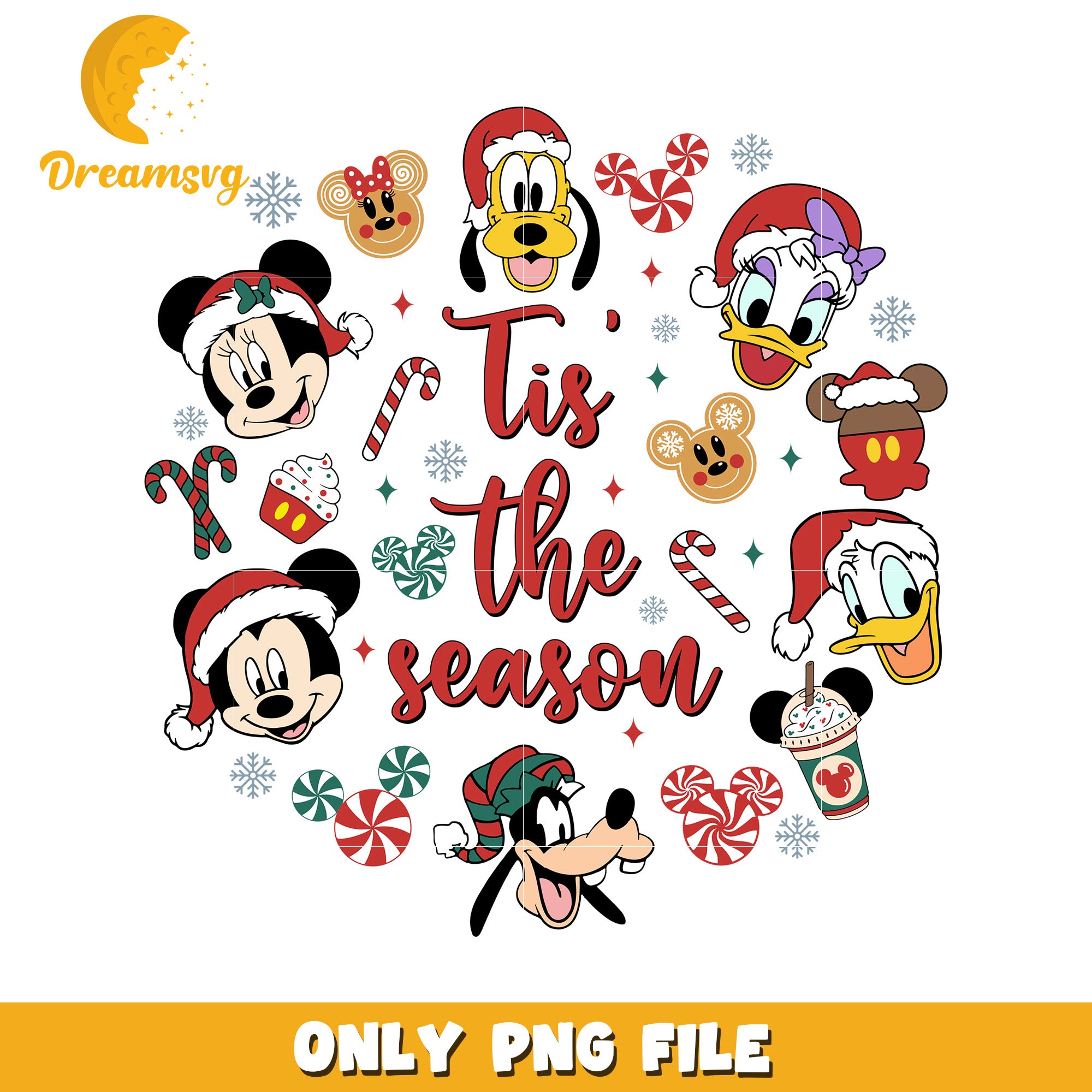 Mickey Mouse Holiday Tis the Season PNG Design File