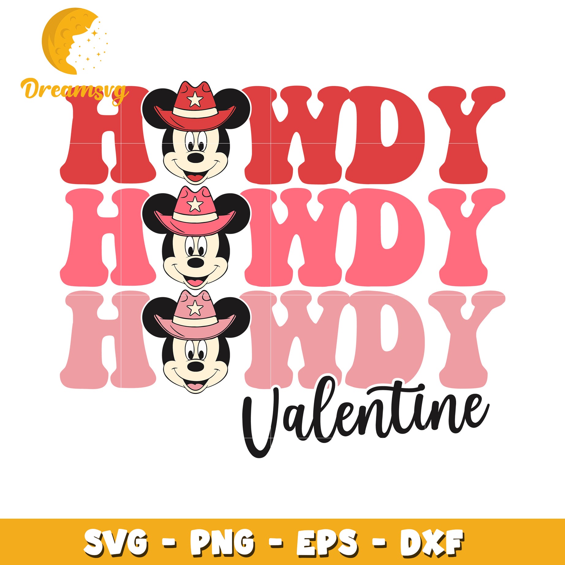 Mickey Mouse Howdy Valentine SVG