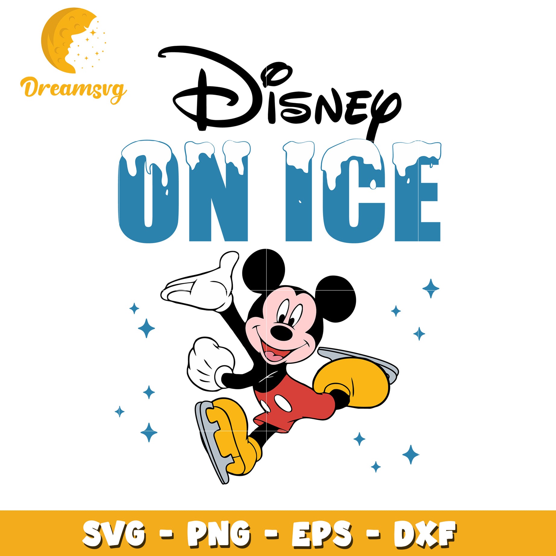 Mickey Mouse Ice Skating SVG PNG EPS DXF