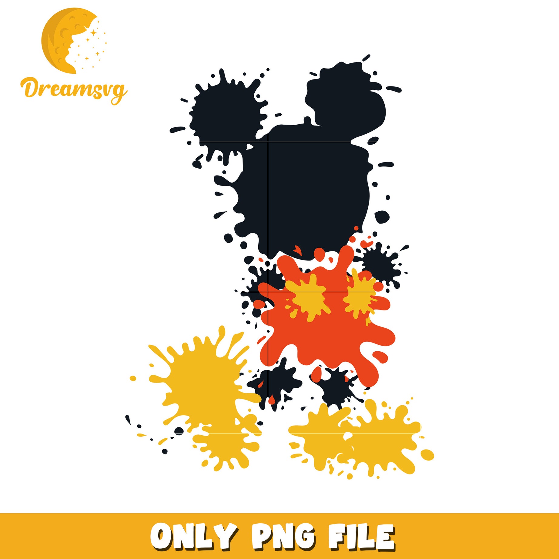 Mickey Mouse Ink Blot PNG