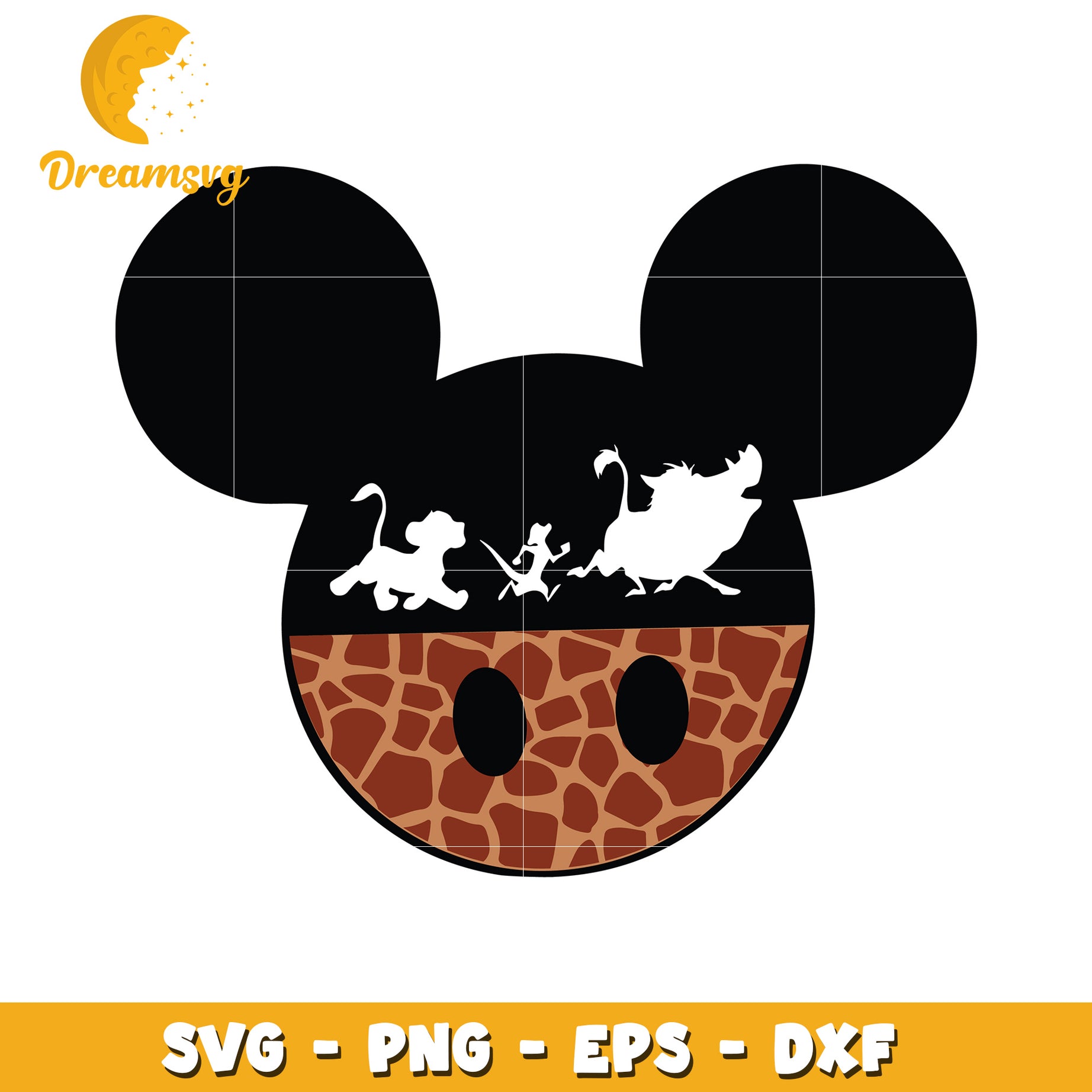 Mickey Mouse Lion King SVG PNG EPS DXF