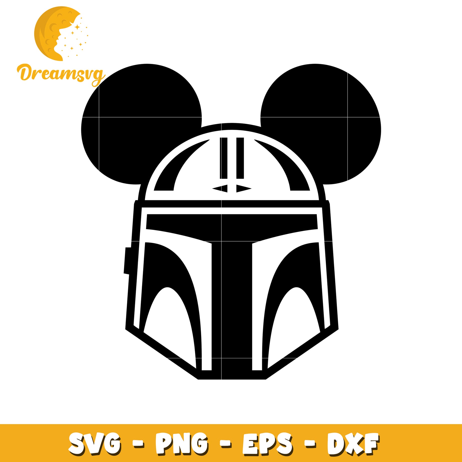 Mickey Mouse Mandalorian Helmet SVG