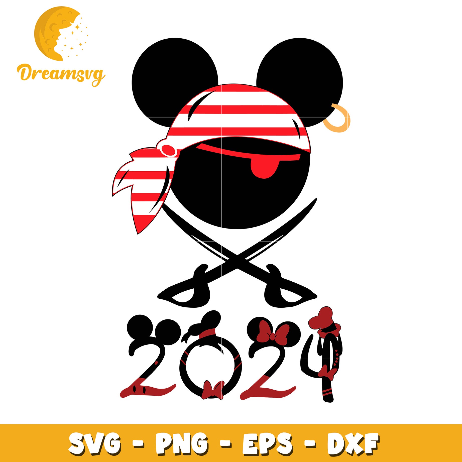 Mickey Mouse Pirate 2024 SVG Cut File