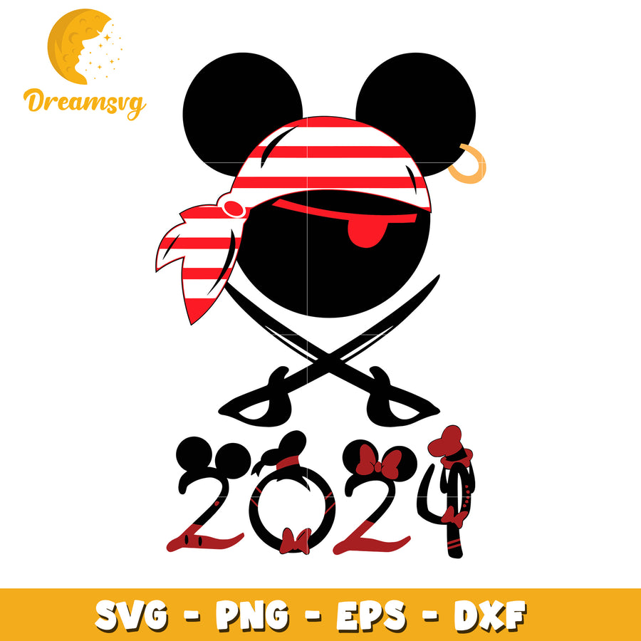 Mickey Mouse Pirate 2024 SVG Cut File