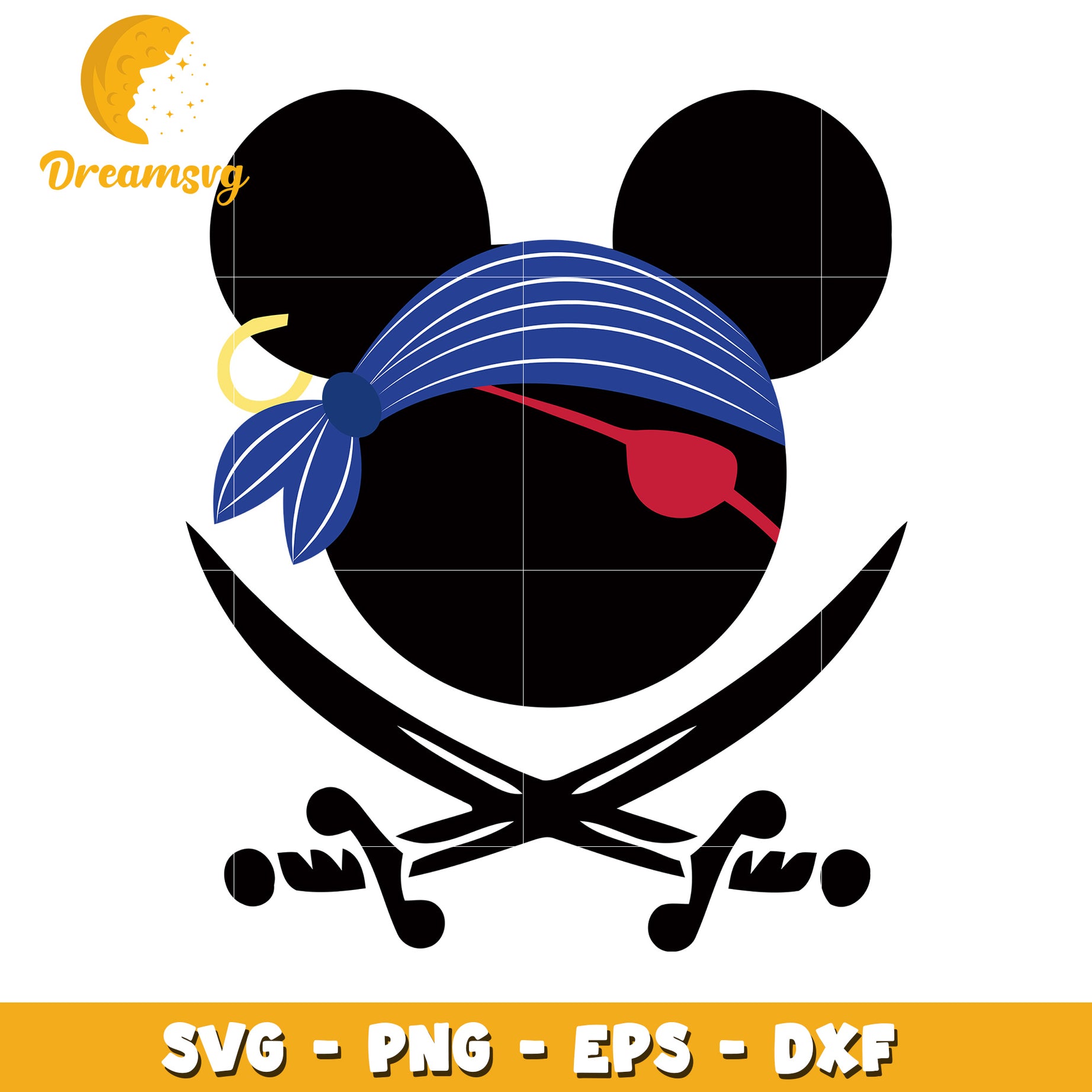 Mickey Mouse Pirate SVG PNG EPS DXF