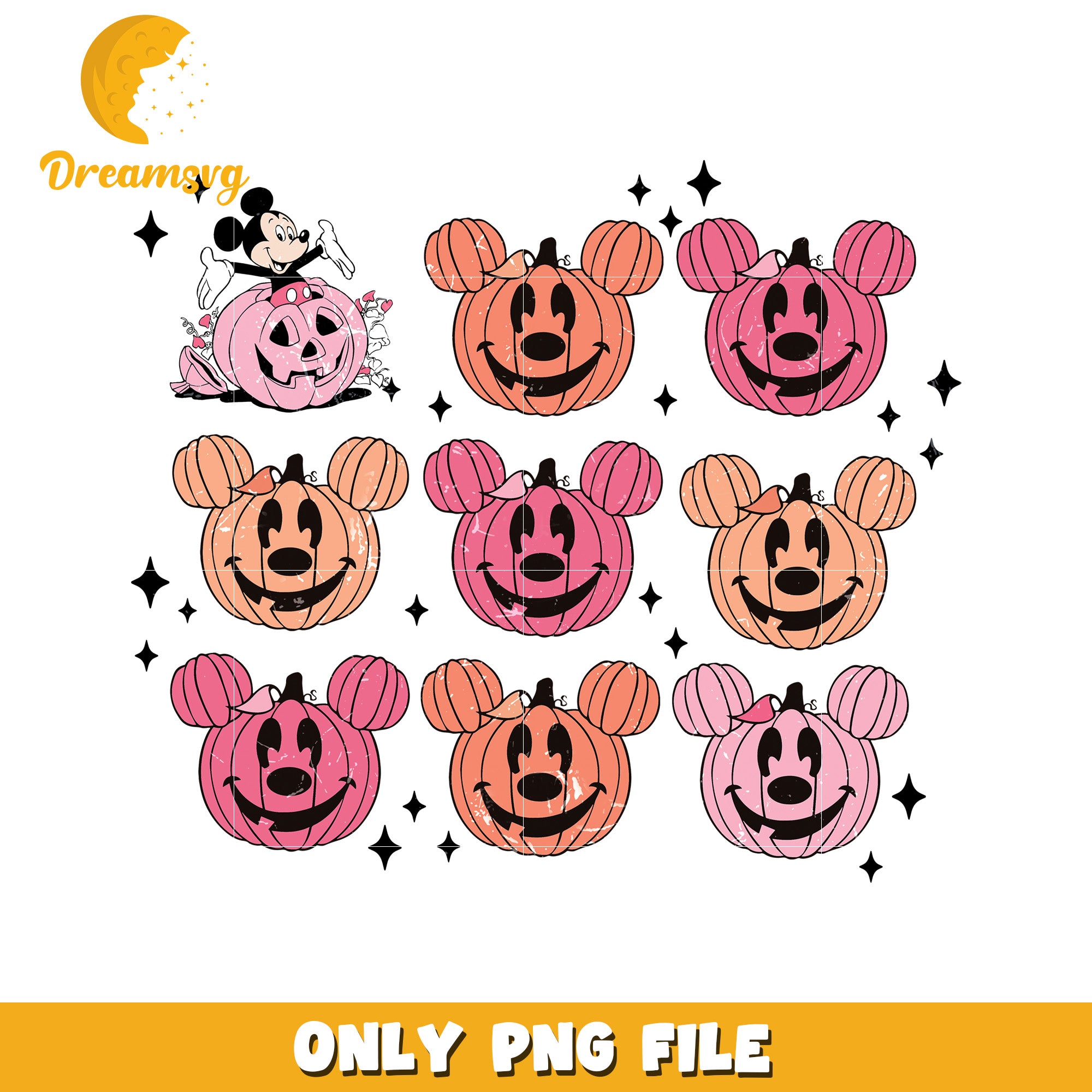 Mickey Mouse Pumpkin PNG Set
