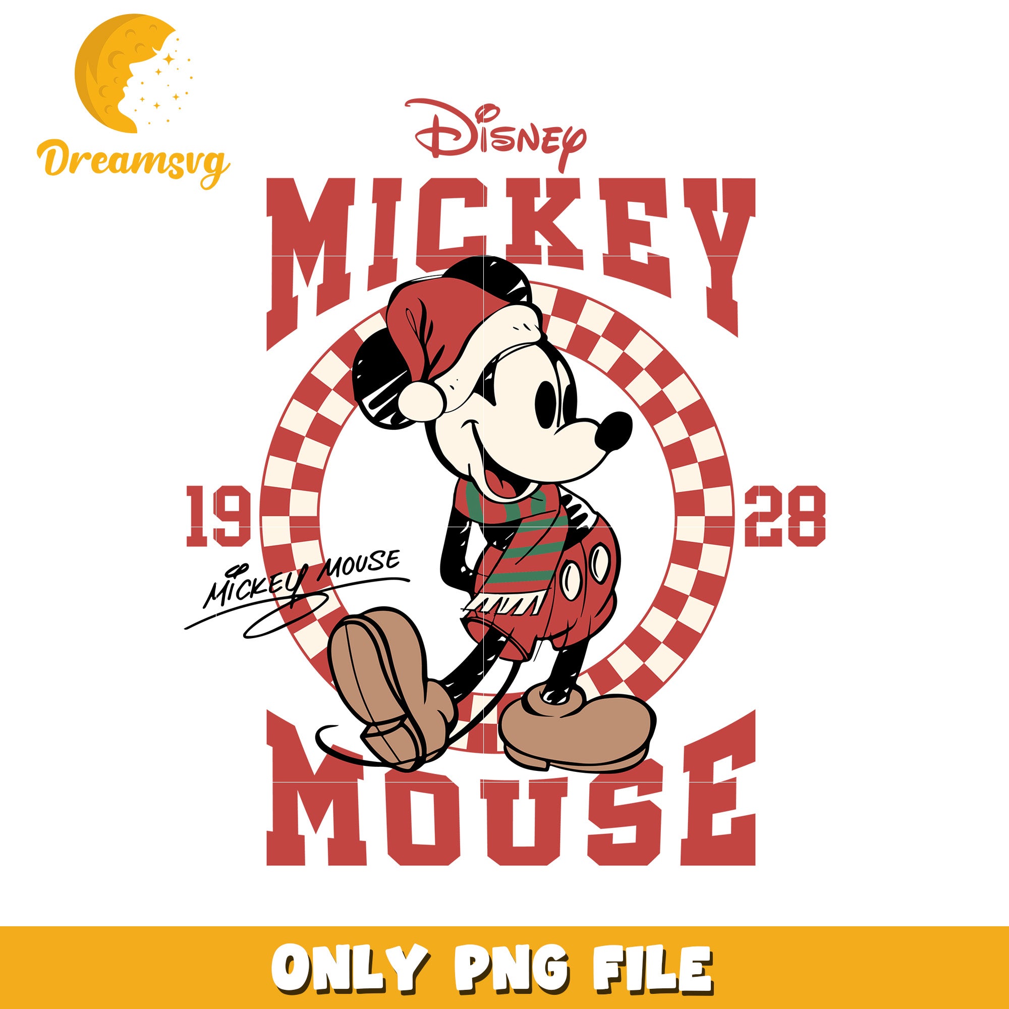 Mickey Mouse Retro PNG File Holiday Design Download