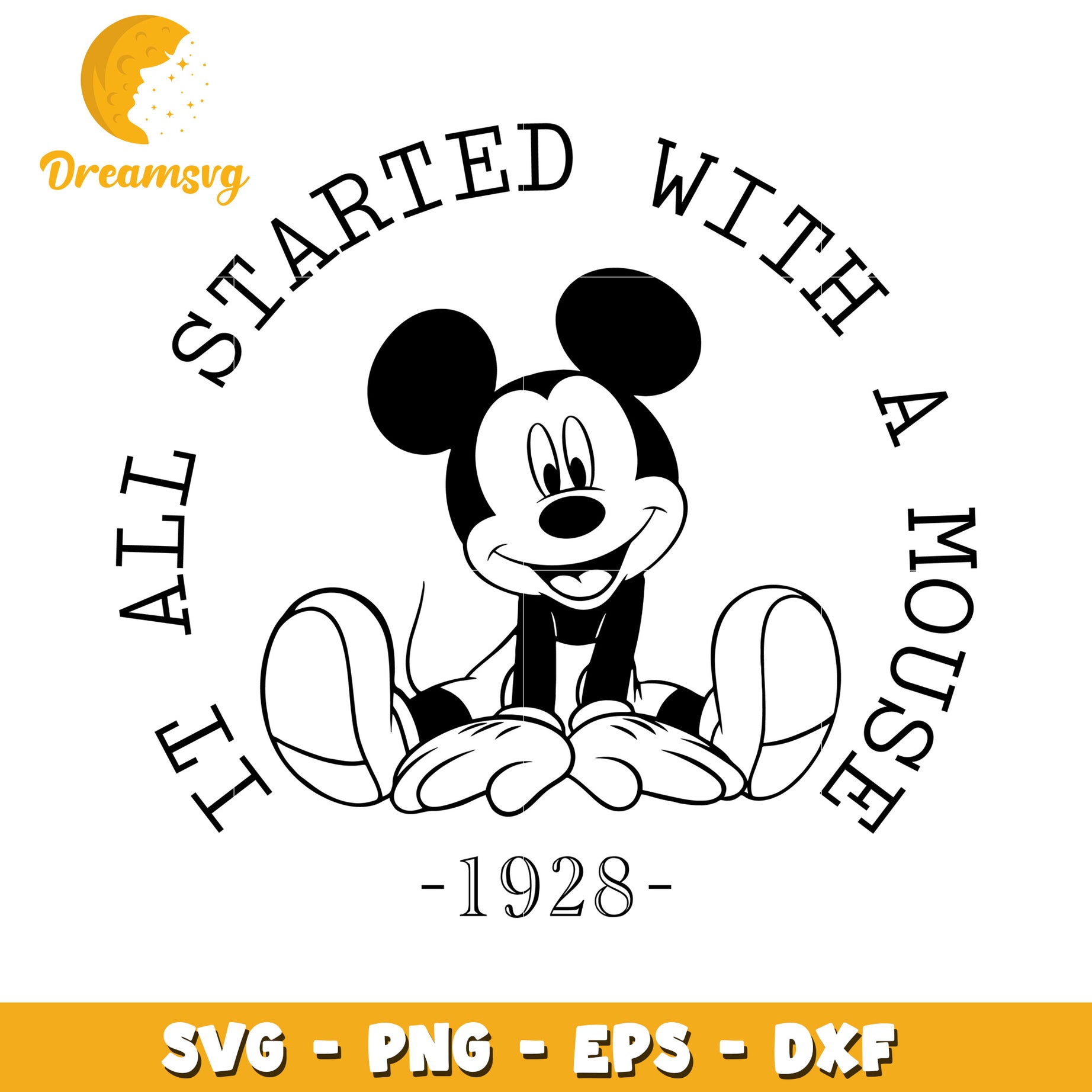 Mickey Mouse SVG 1928 Started With Mouse