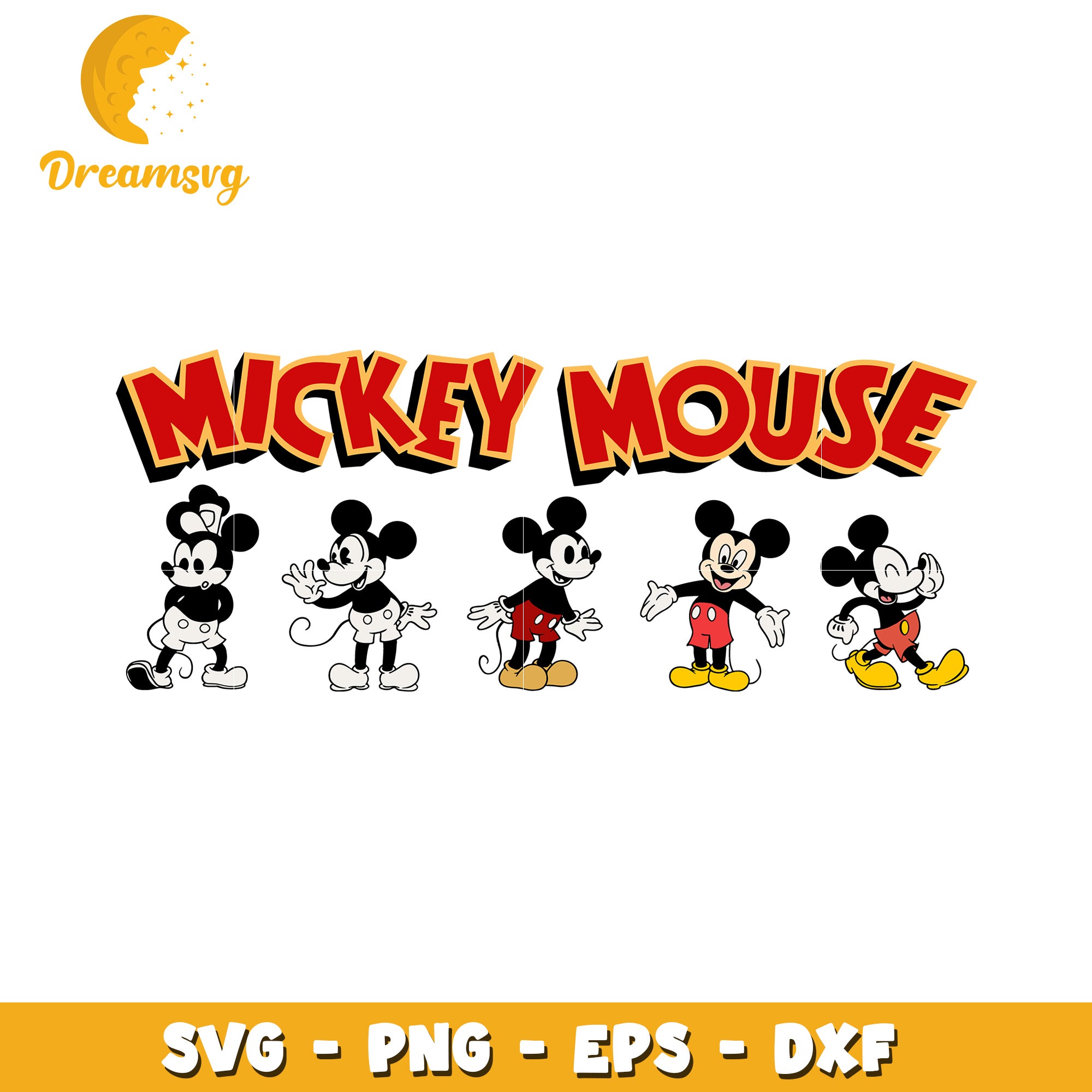 Mickey Mouse SVG Collection Vintage Cartoon Design for Downloads