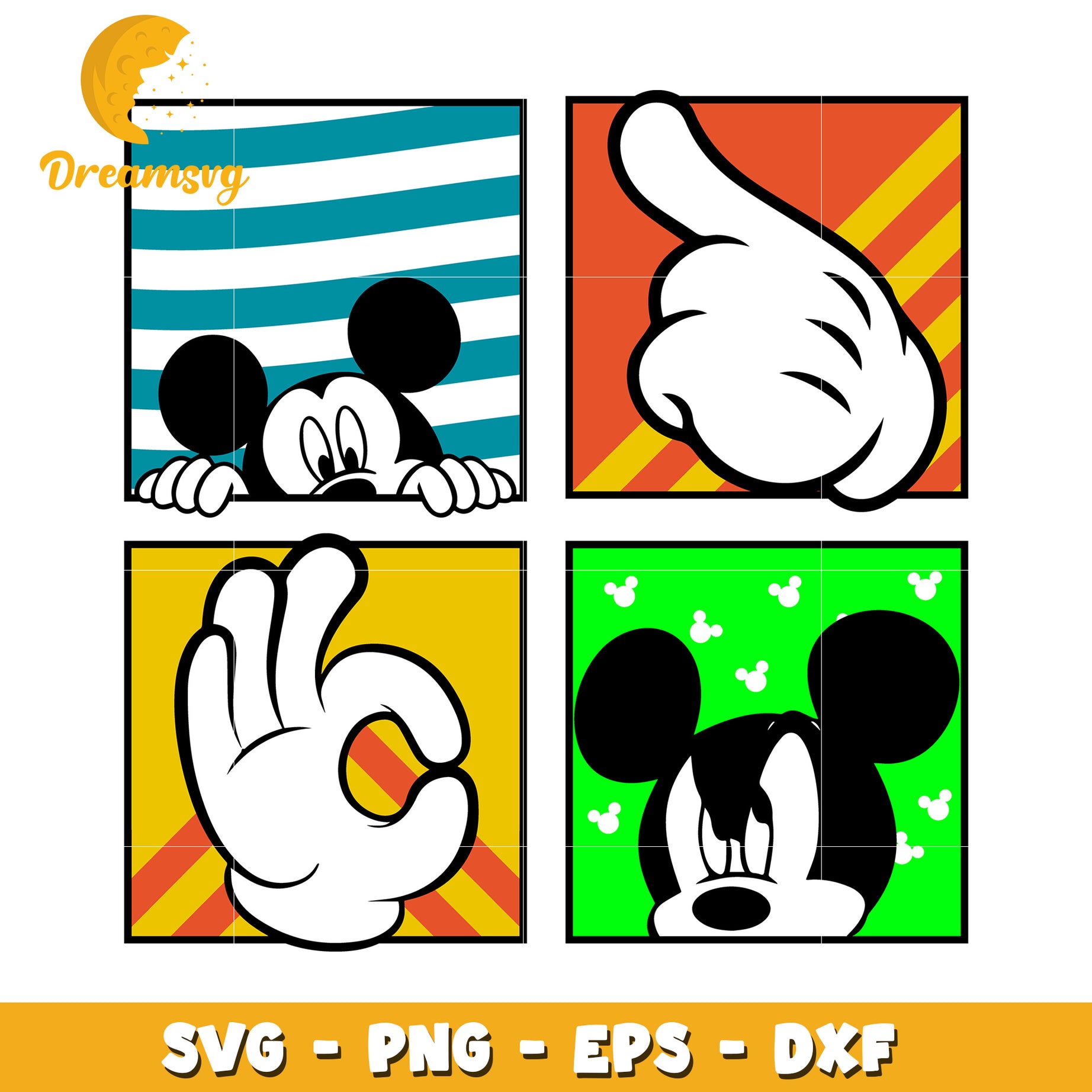 Mickey Mouse SVG PNG EPS DXF Bundle