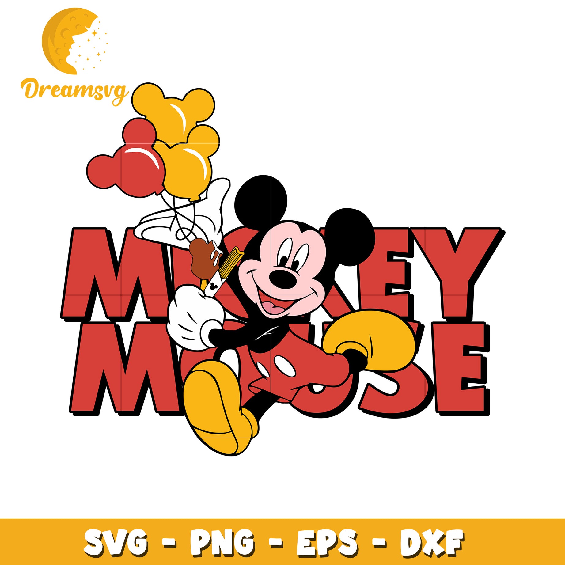 Mickey Mouse SVG PNG EPS DXF Cut File