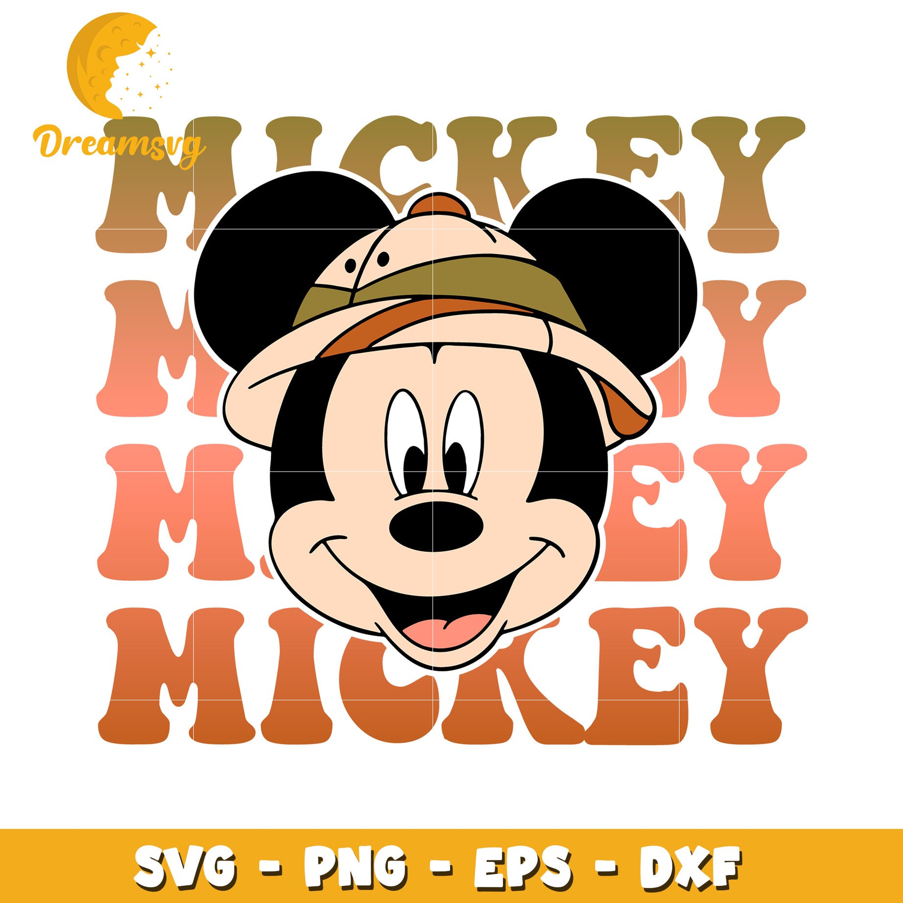 Mickey Mouse SVG Retro Hat PNG EPS DXF