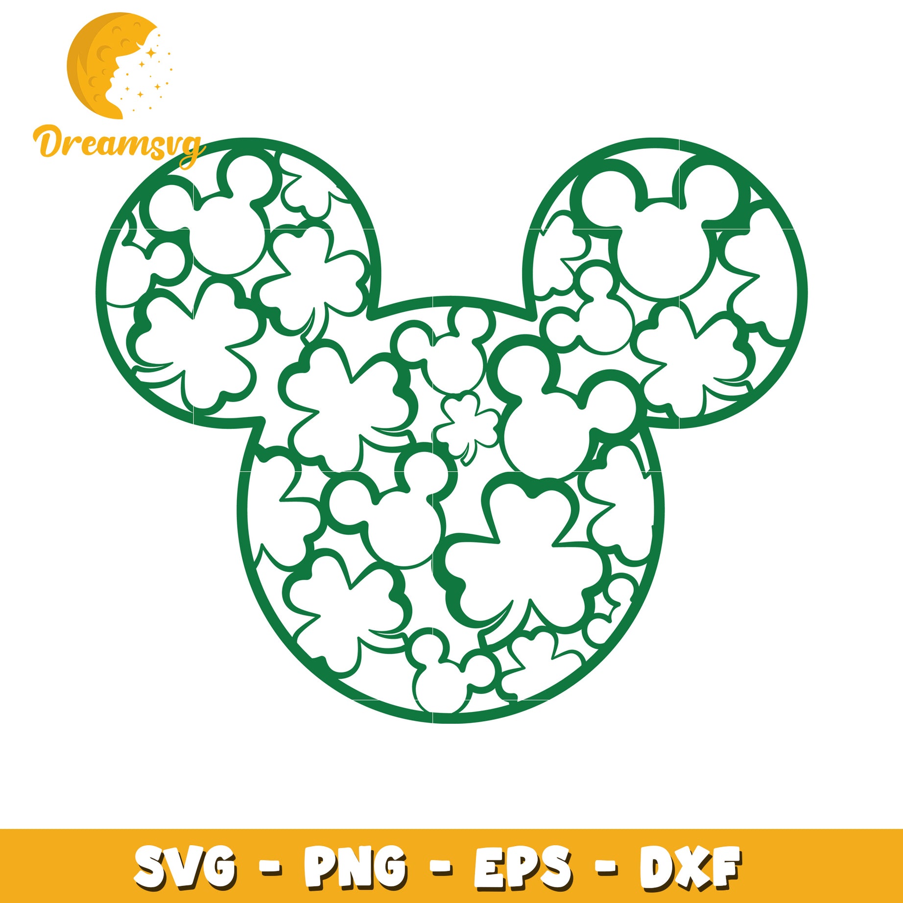 Mickey Mouse Shamrock SVG Cut File