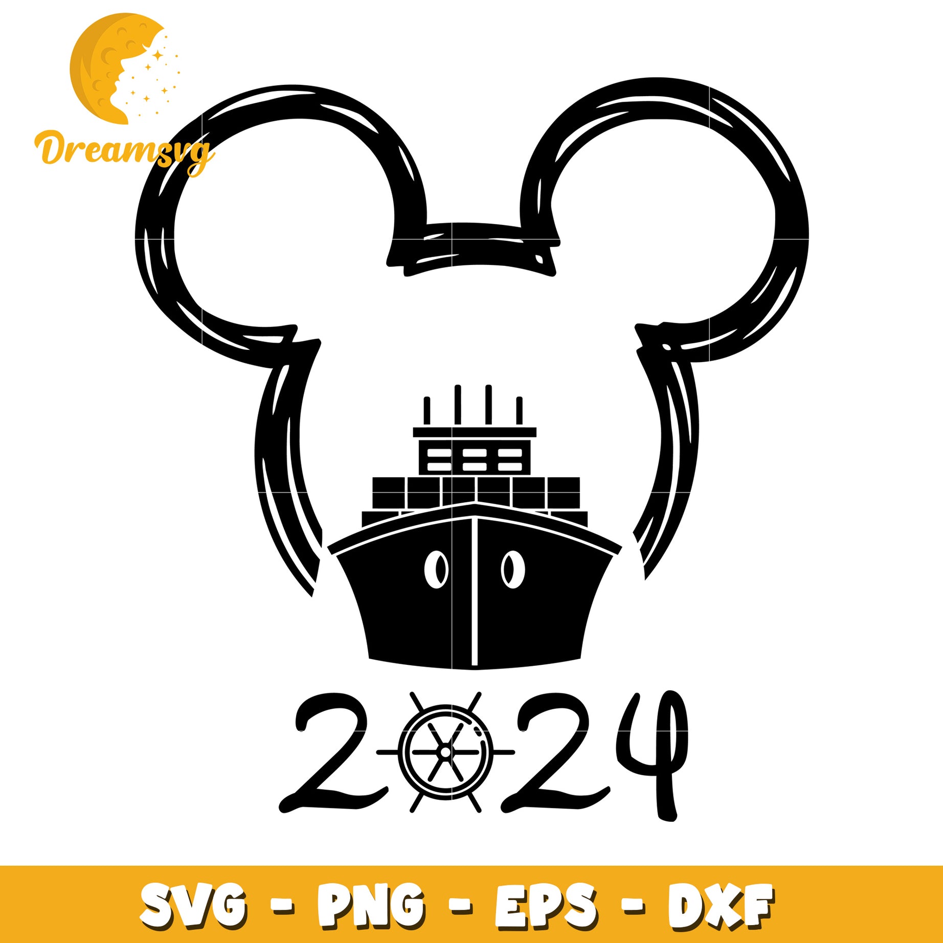 Mickey Mouse Ship 2024 SVG PNG EPS DXF