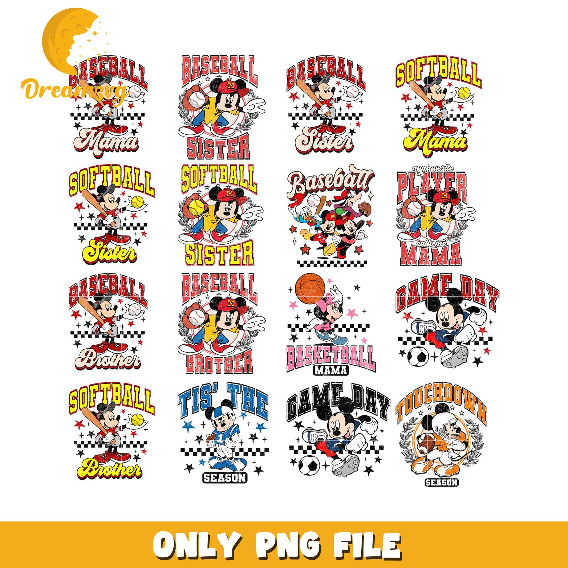 Mickey Mouse Sports PNG Bundle