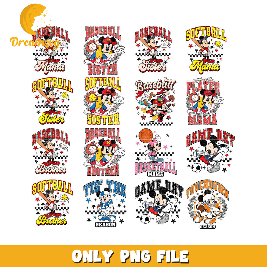 Mickey Mouse Sports PNG Bundle