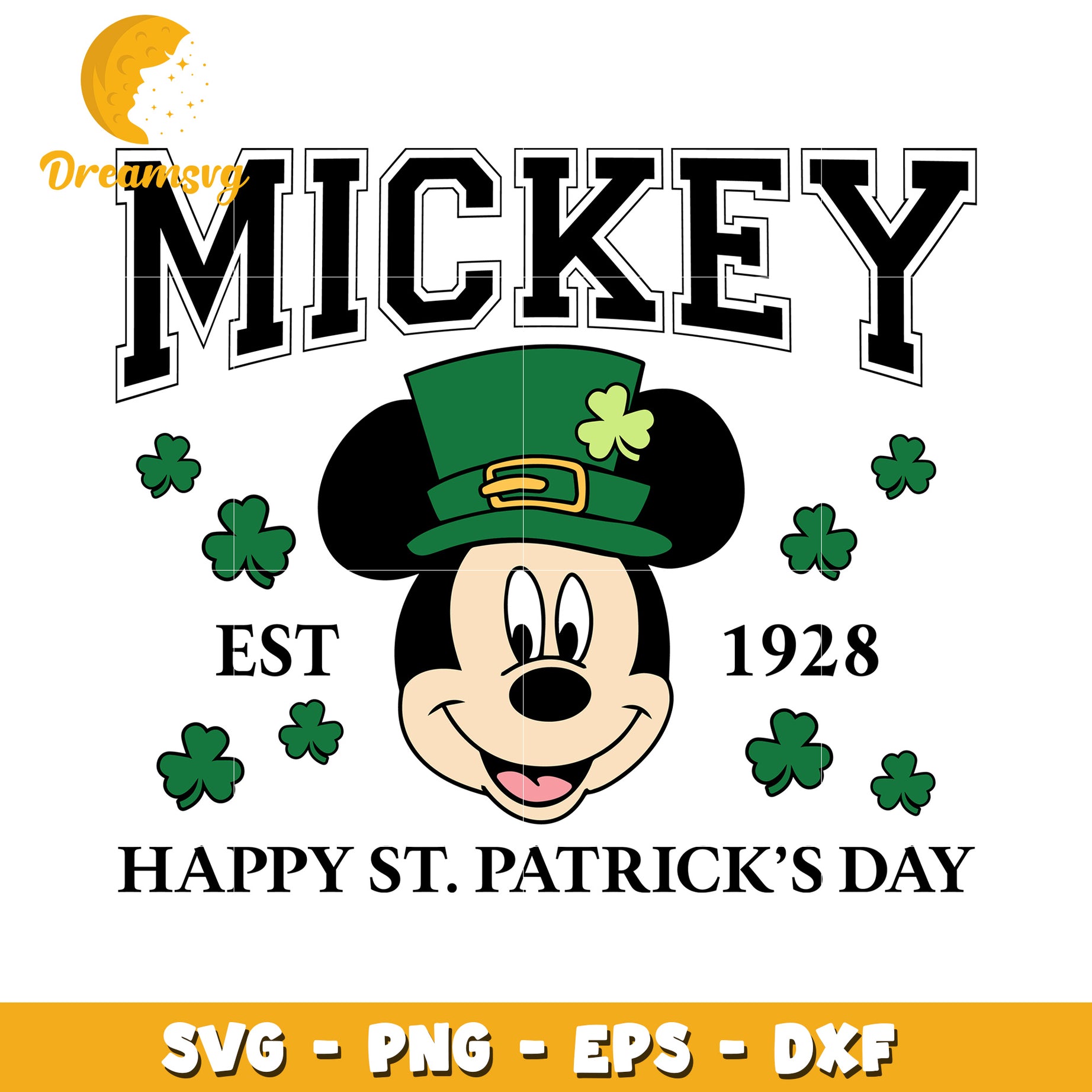 Mickey Mouse St Patrick's Day SVG Clipart for Festive Crafts
