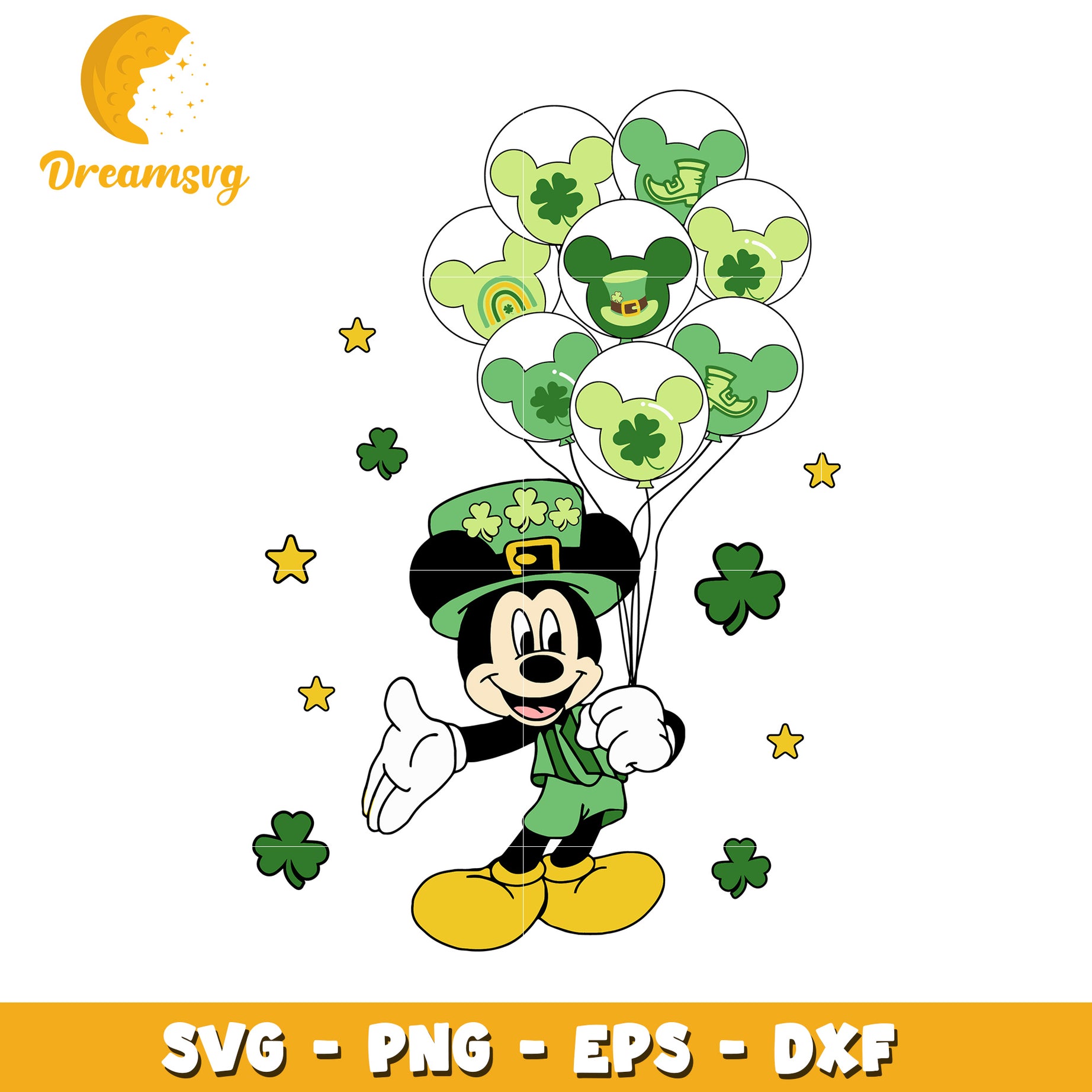 Mickey Mouse St Patricks Day SVG PNG EPS DXF