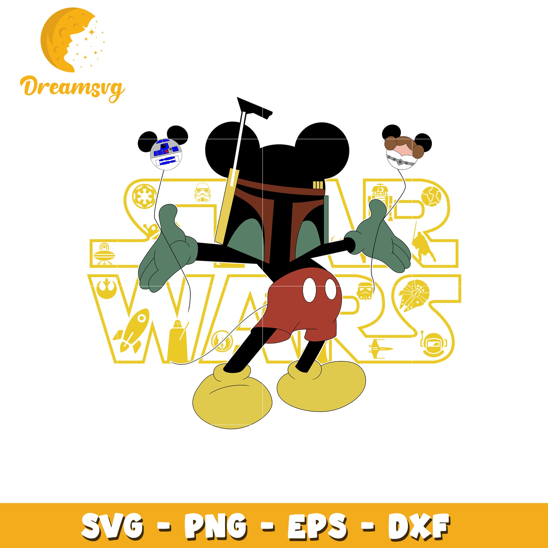 Mickey Mouse Star Wars SVG Cut File