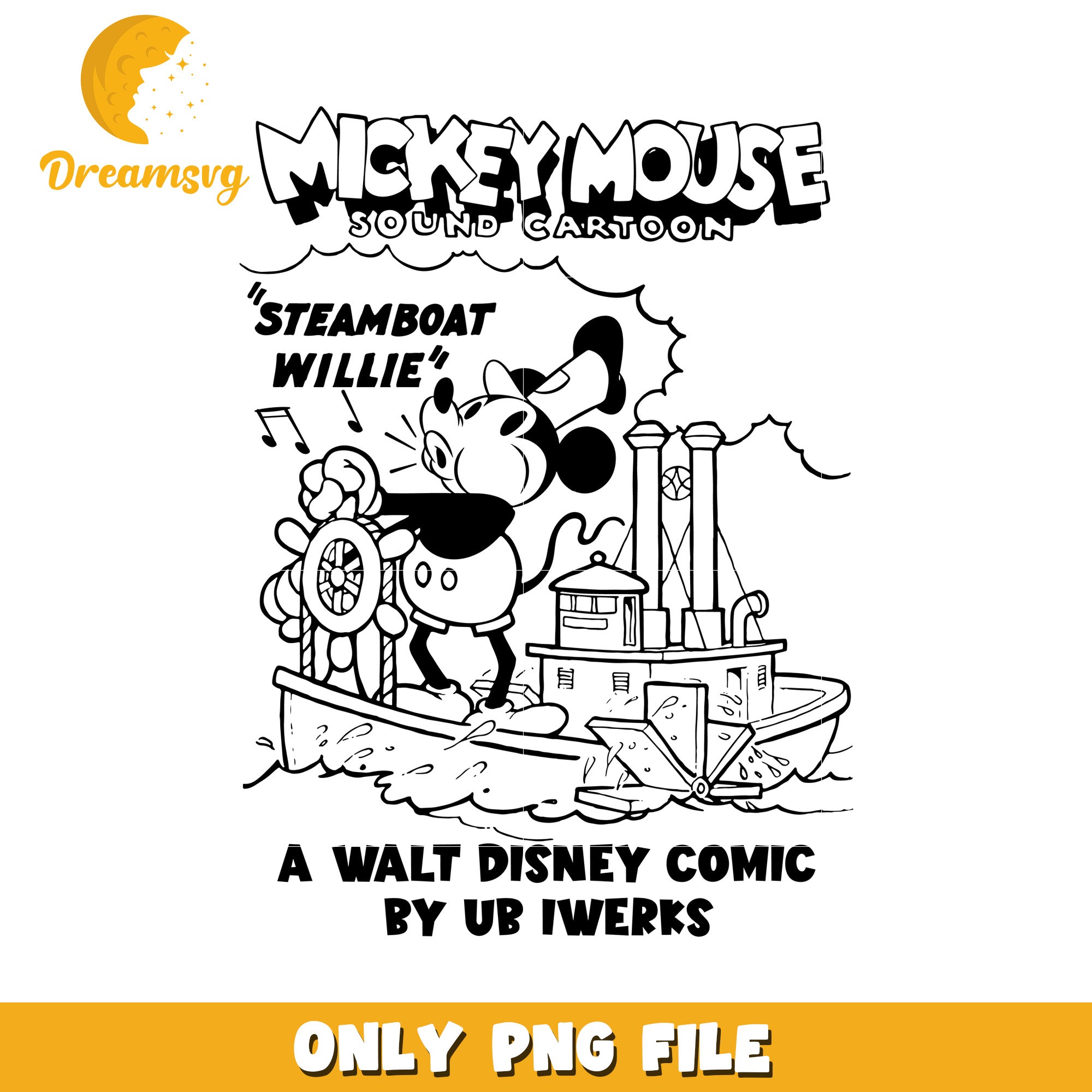 Mickey Mouse Steamboat Willie PNG