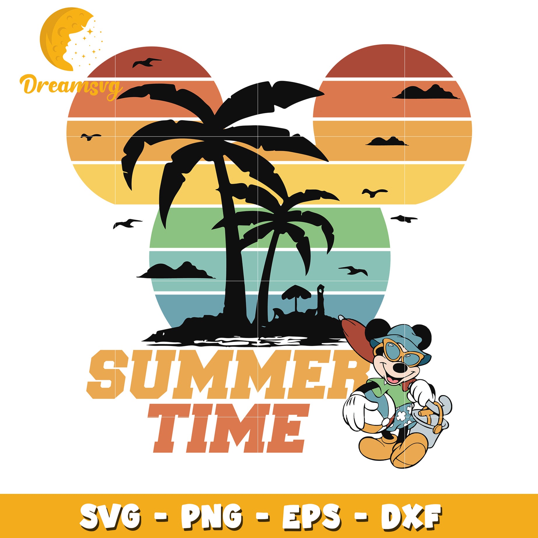 Mickey Mouse Summer SVG PNG EPS DXF