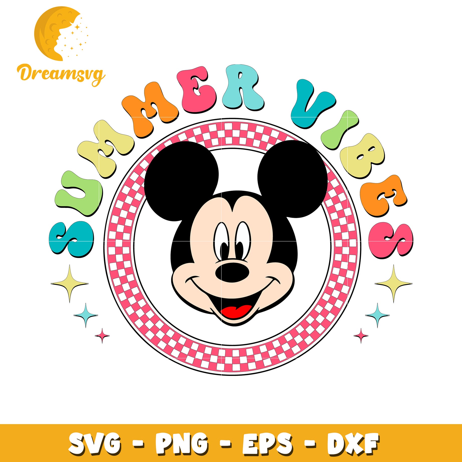Mickey Mouse Summer Vibes SVG PNG EPS DXF