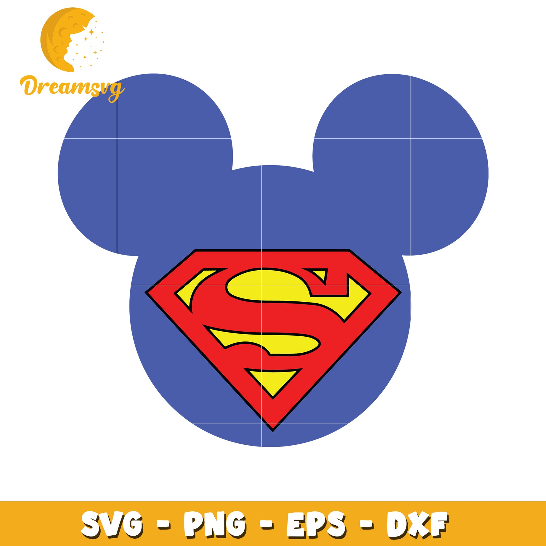 Mickey Mouse Superman SVG PNG EPS DXF