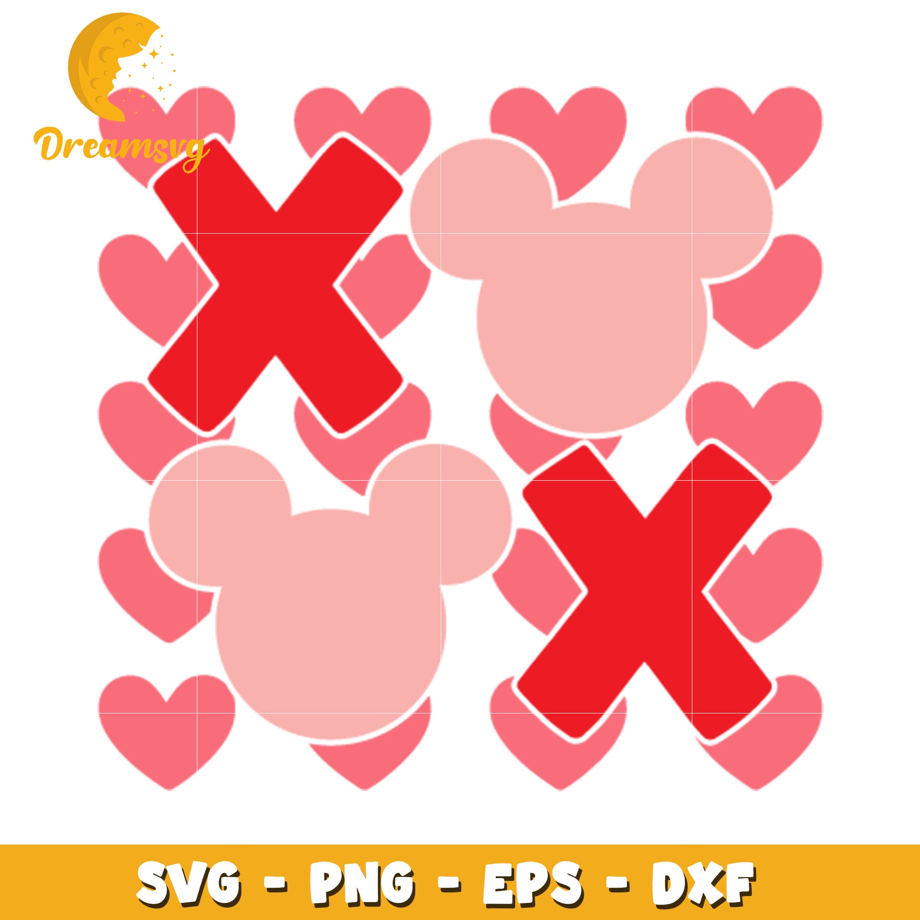 Mickey Mouse Tic Tac Toe SVG Cut File