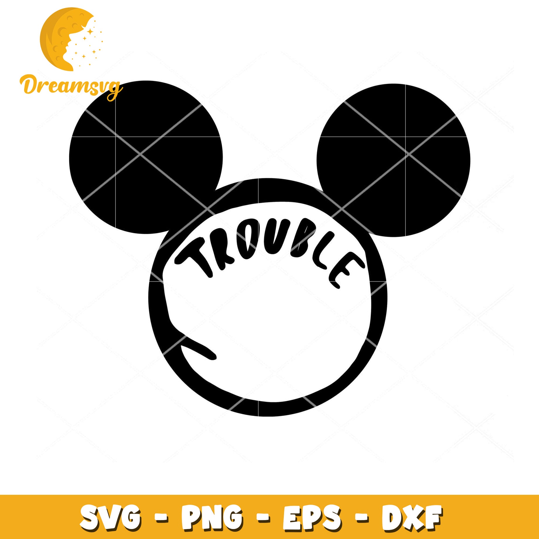 Mickey Mouse Trouble SVG Cut File