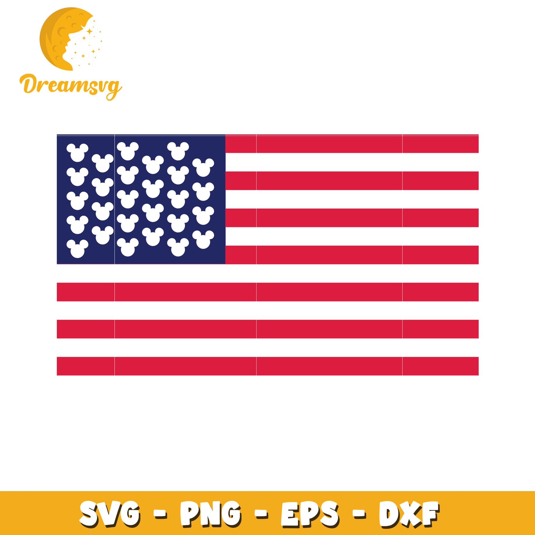 Mickey Mouse USA Flag SVG PNG EPS DXF
