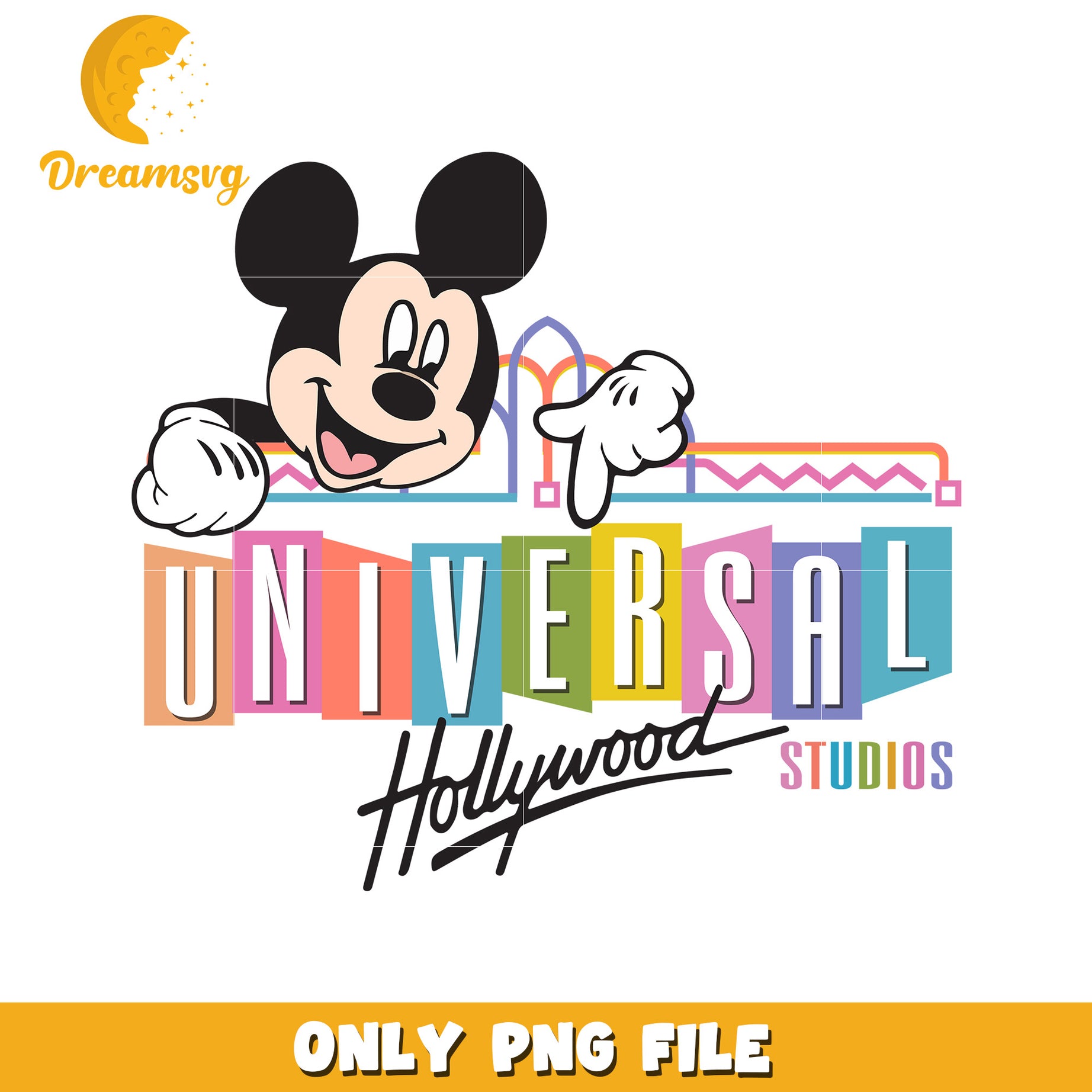 Mickey Mouse Universal Studios PNG File Download Design