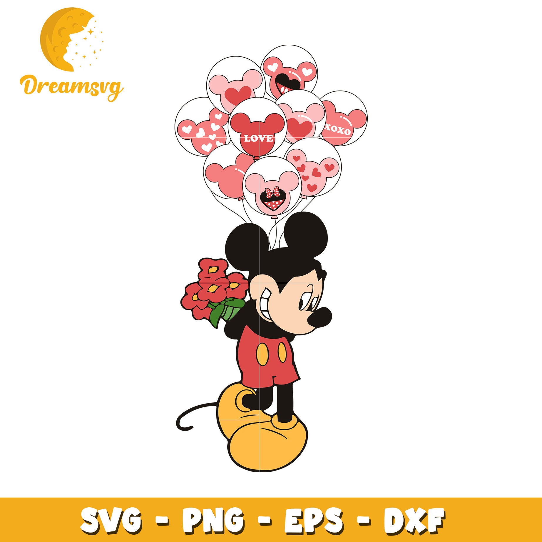Mickey Mouse Valentine SVG Cut File