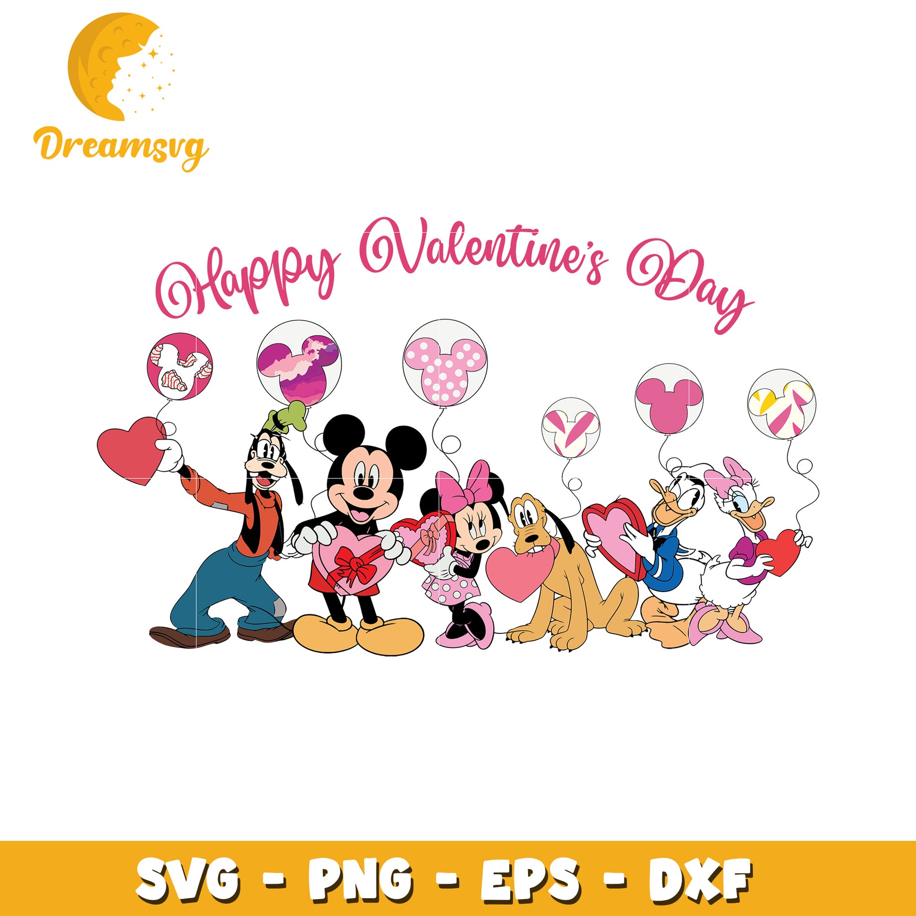 Mickey Mouse Valentines SVG Cut File