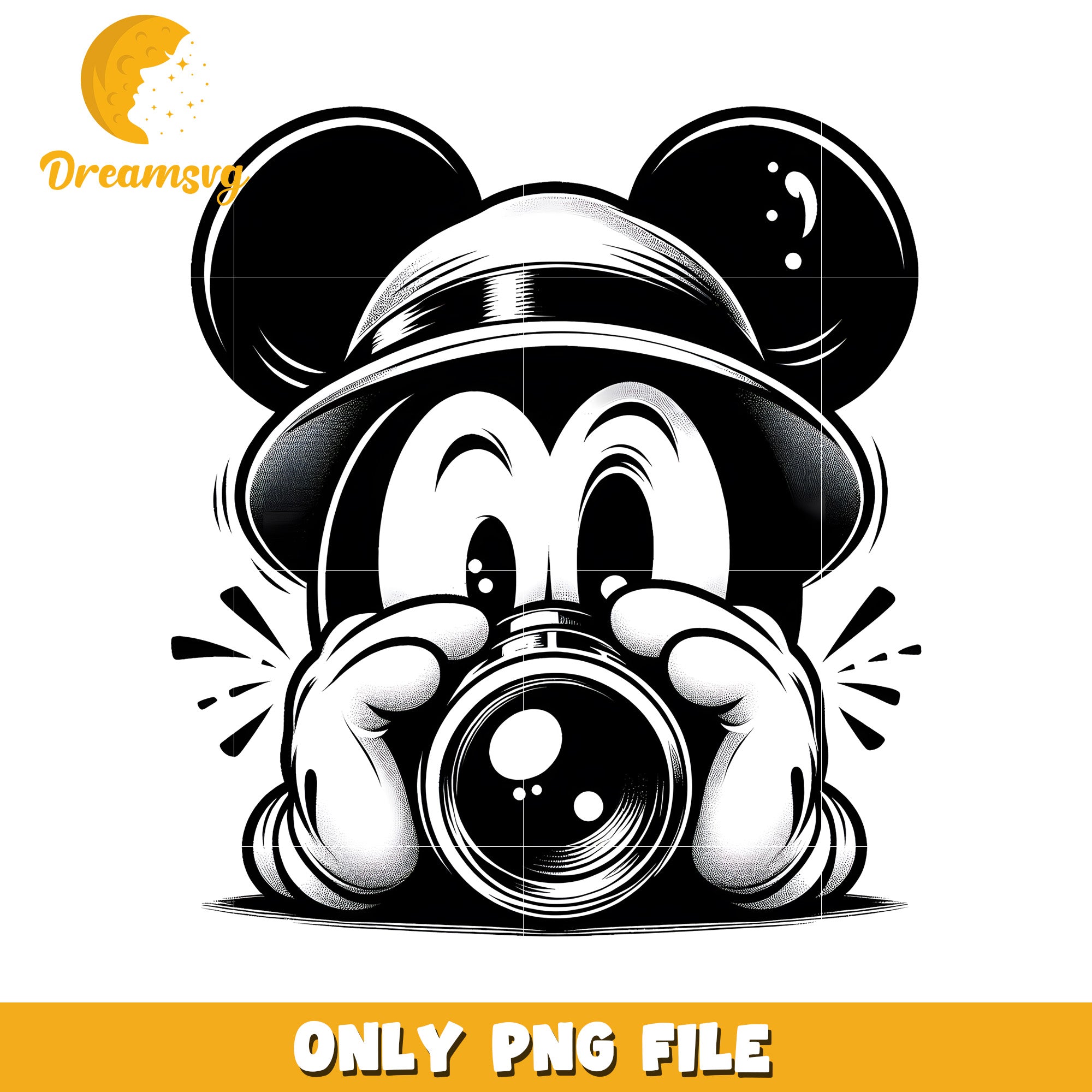 Mickey Mouse Vintage Camera PNG Art for Crafts