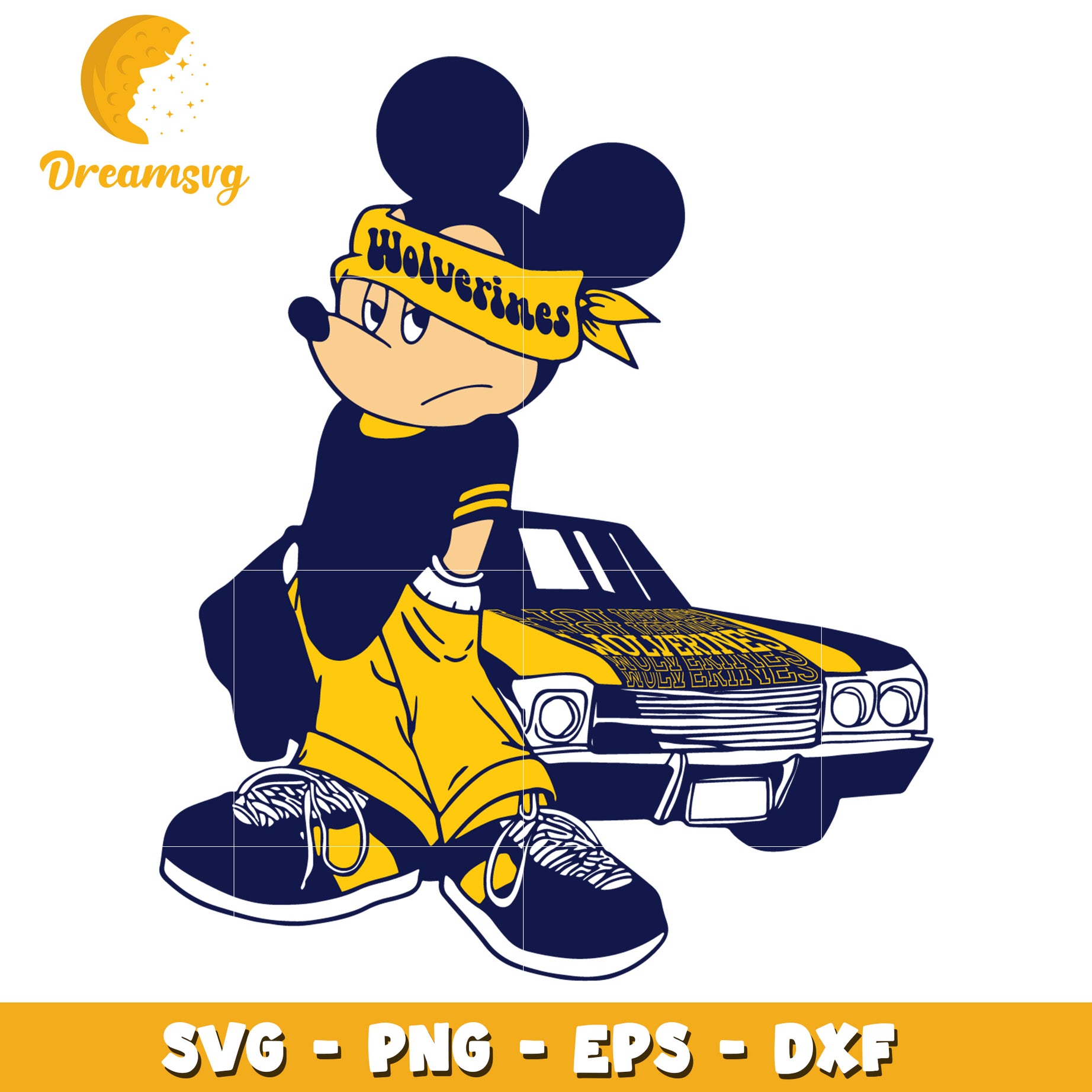 Mickey Mouse Wolverines SVG Cut File