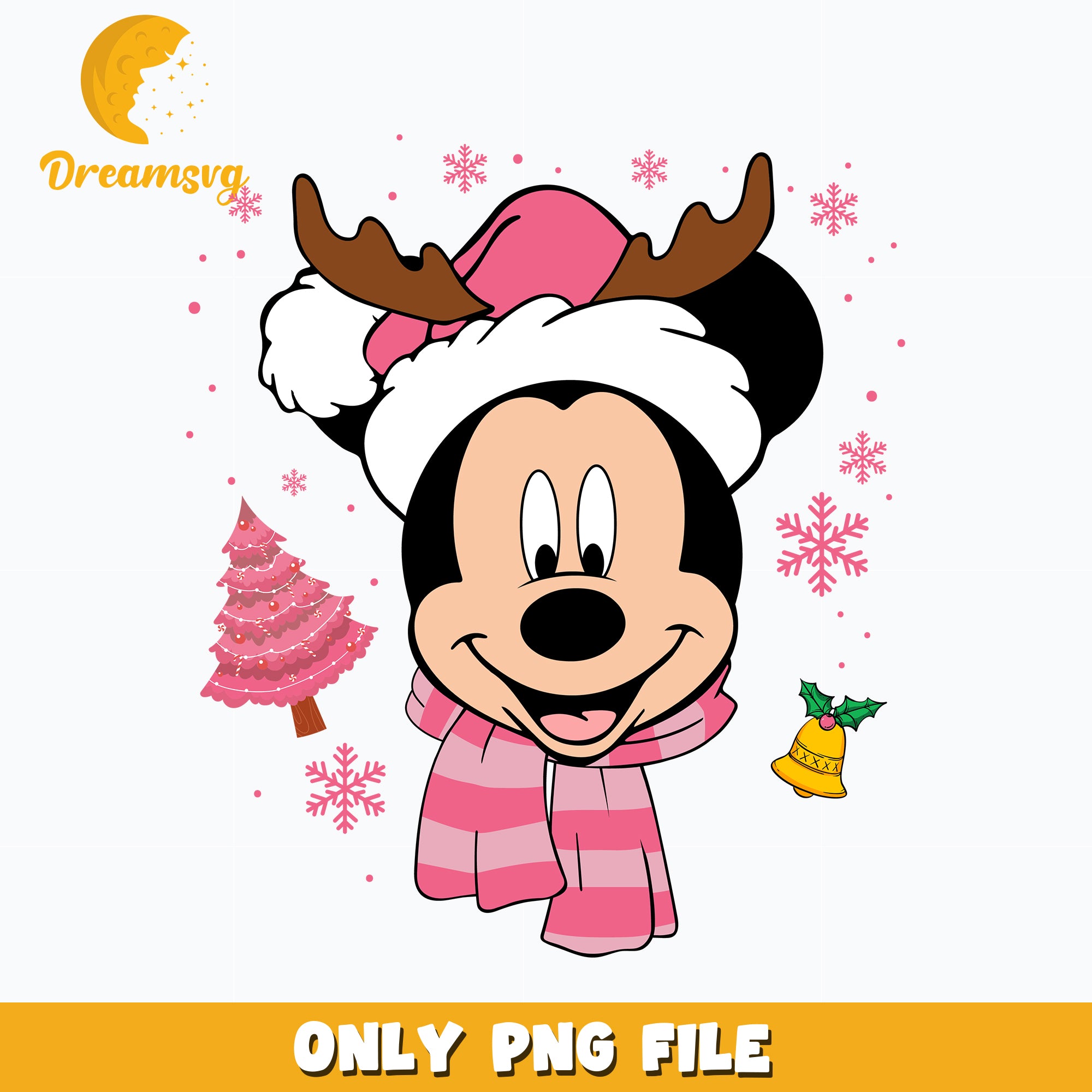Mickey Pink Christmas png – DreamSVG Store