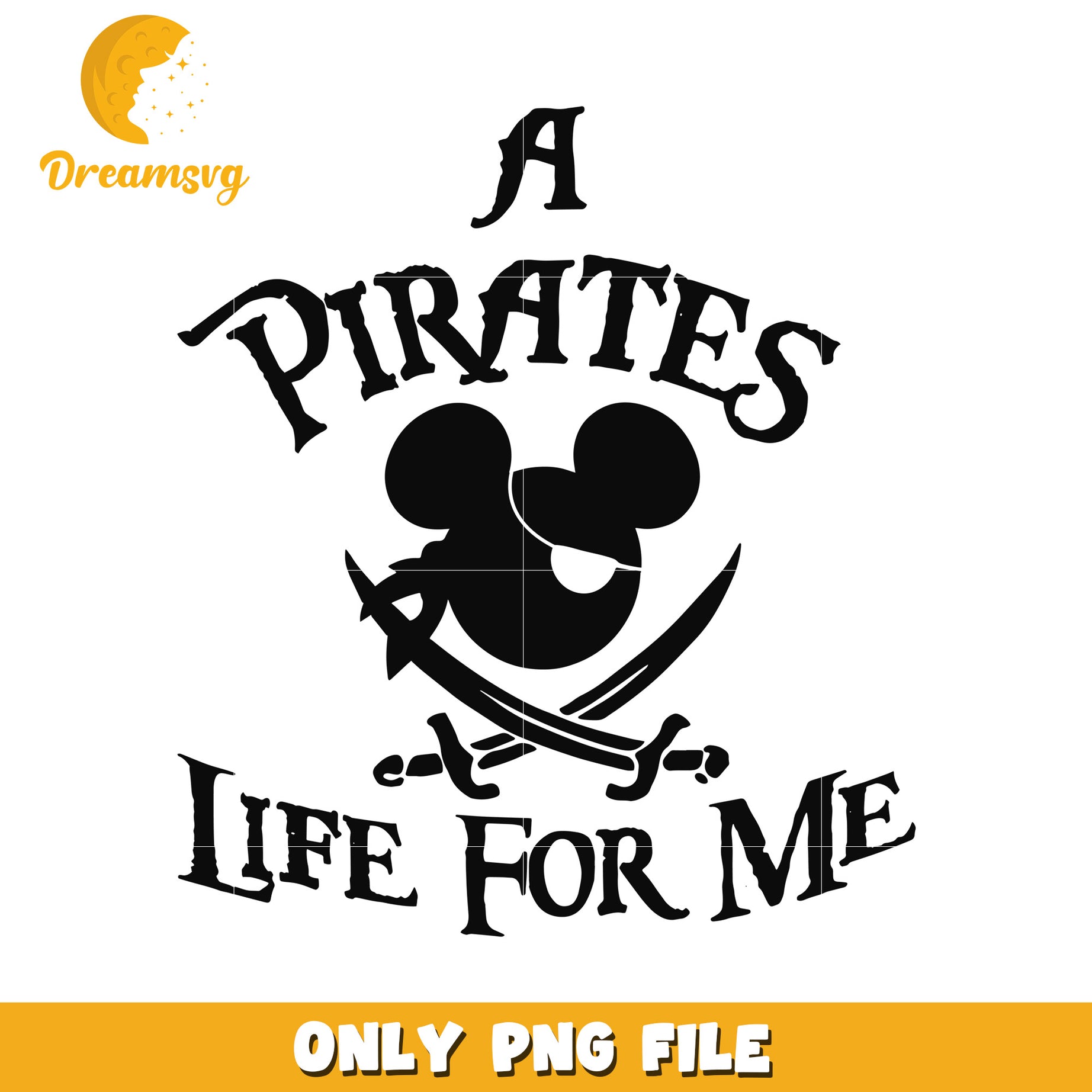Mickey Pirate Life PNG Design