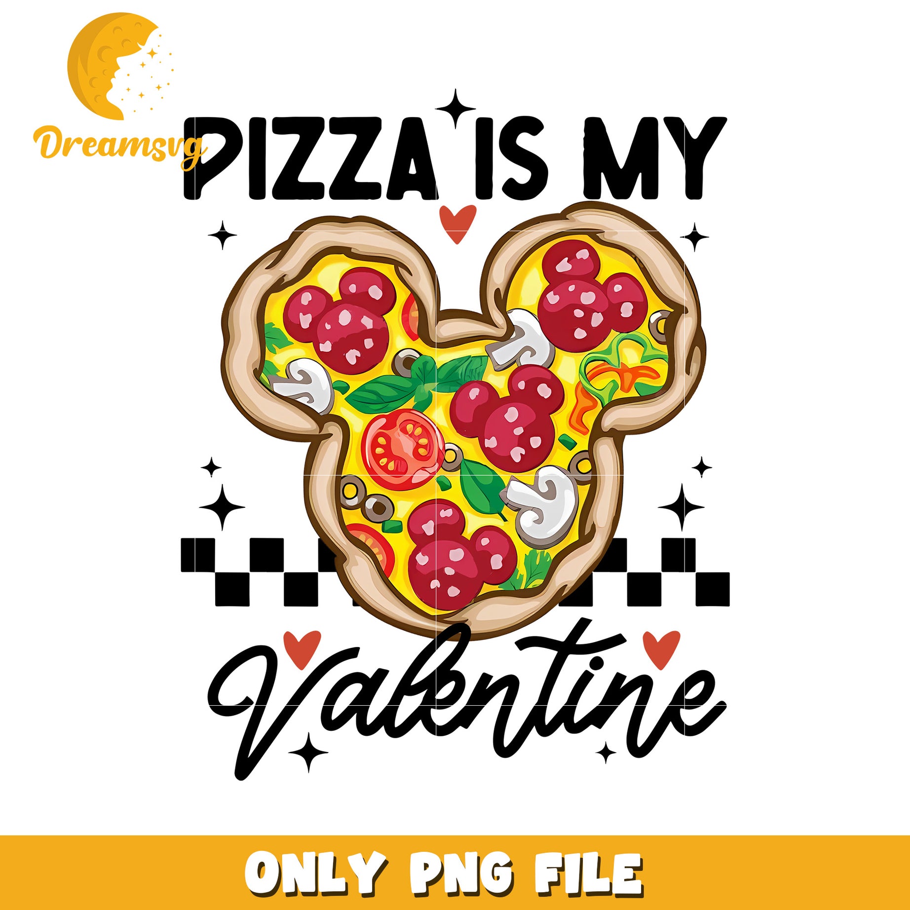 Mickey Pizza Valentine PNG