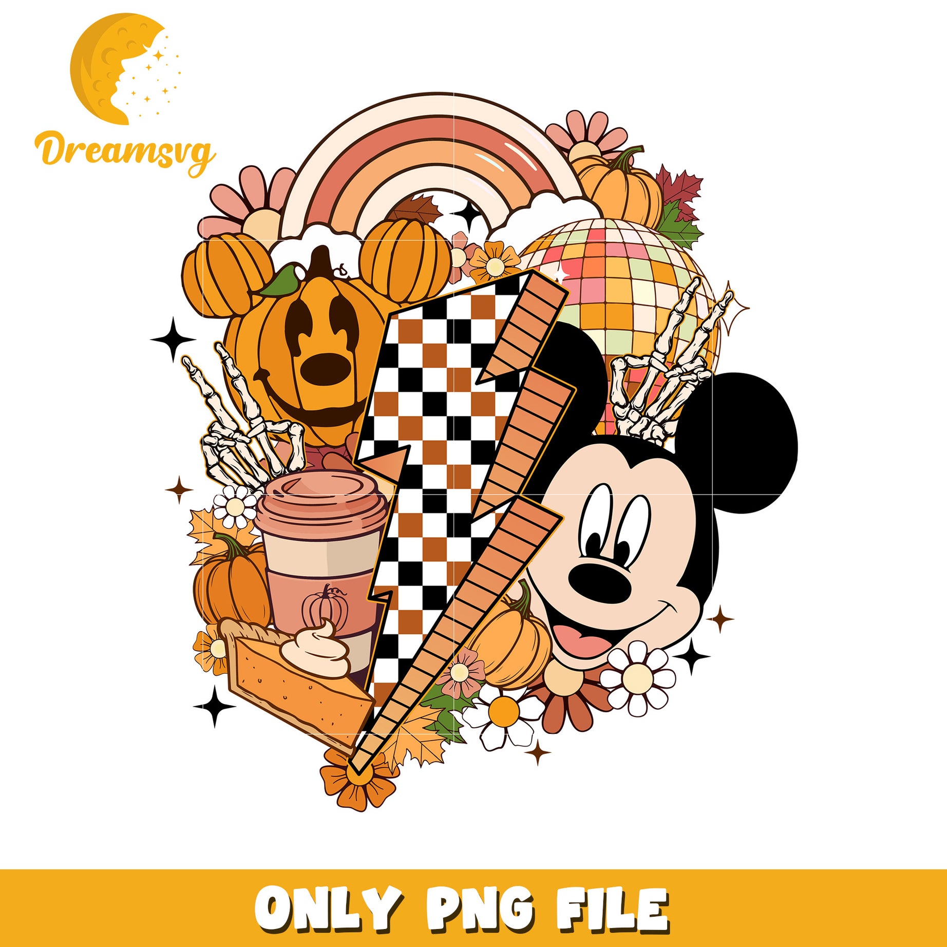 Mickey Pumpkin Fall PNG Sublimation