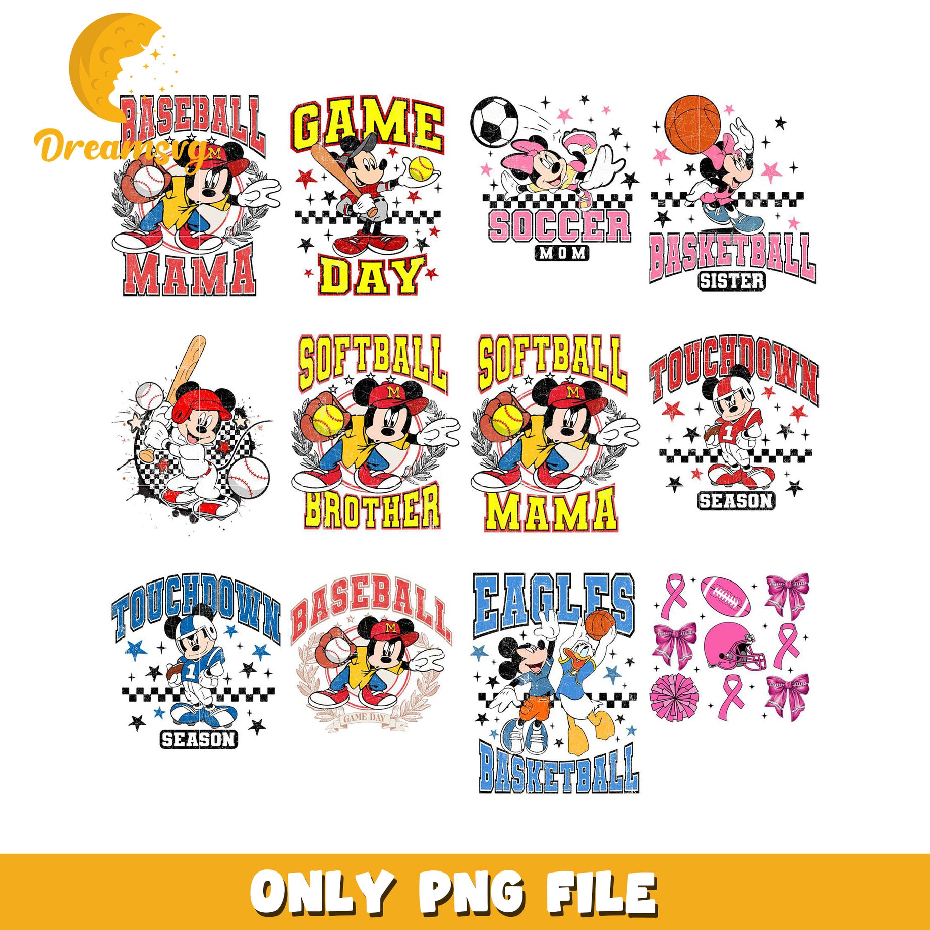 Mickey Sports Bundle PNG Game Day Designs for All Seasons