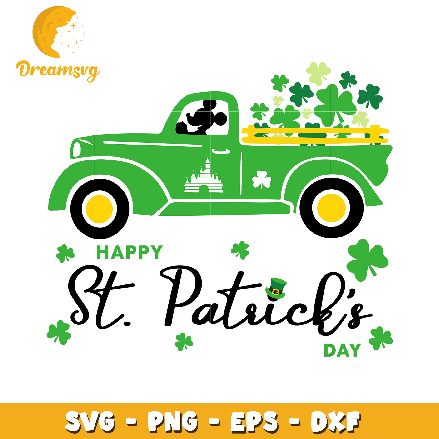 Mickey St Patricks Day Truck SVG PNG EPS DXF