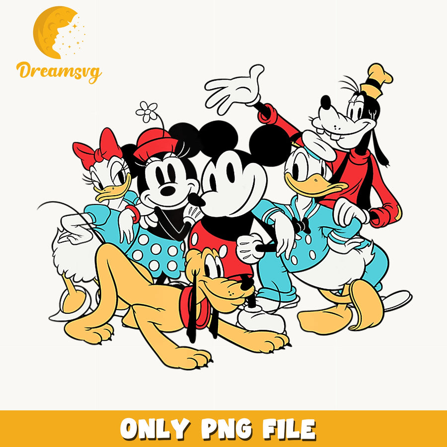 Mickey And Friends PNG, Disney Characters Group, Pluto Goofy PNG