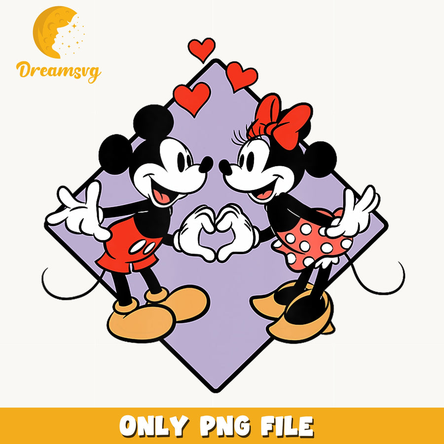 Mickey And Minnie Mouse Valentine PNG, Disney Couple, Heart PNG