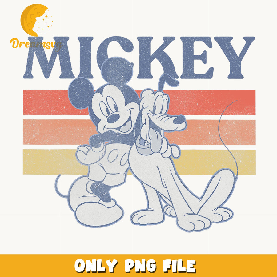 Mickey And Pluto Vintage Retro PNG, Disney Best Friends, Pluto PNG