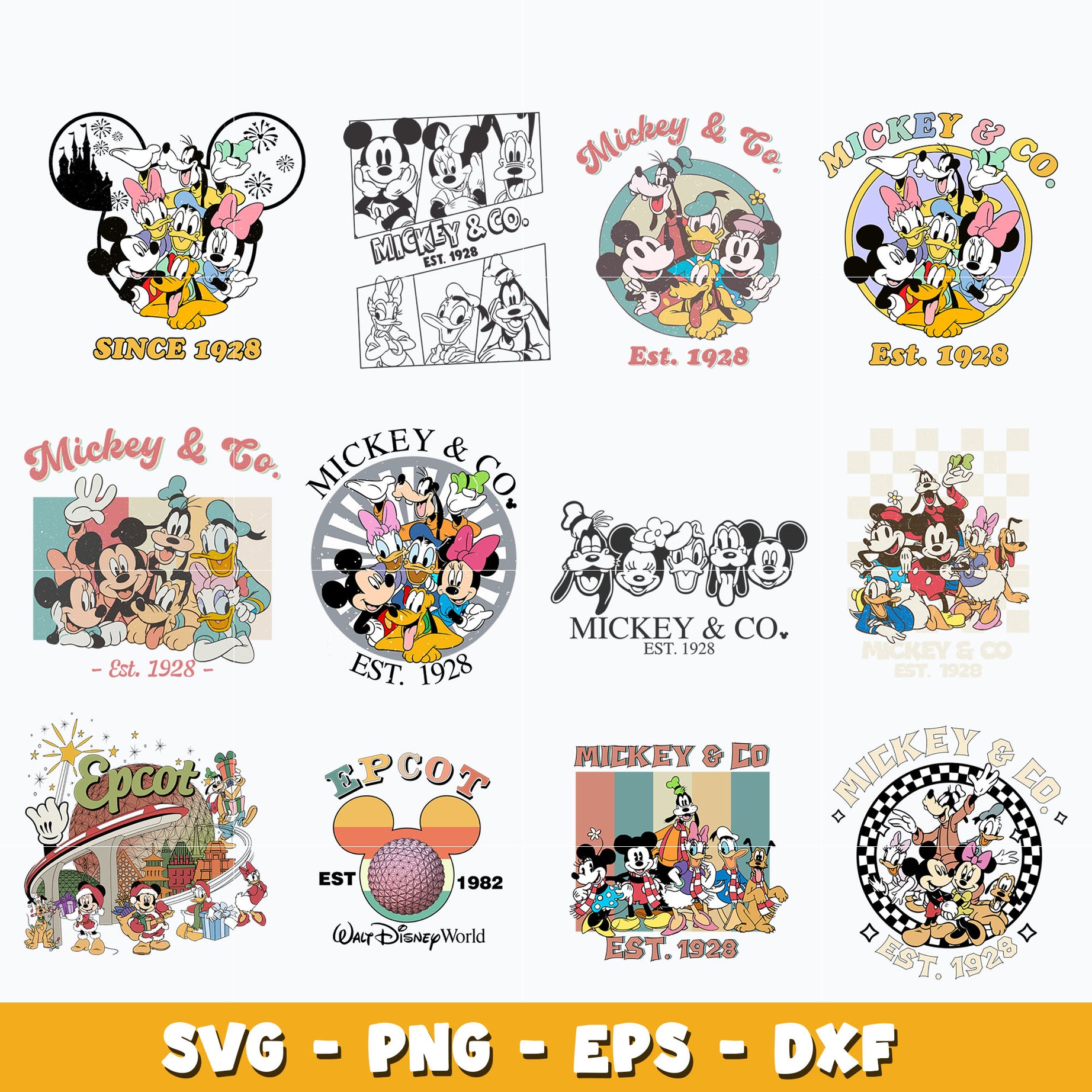 Mickey and Co. Est bundle svg, Disney svg, Digital download