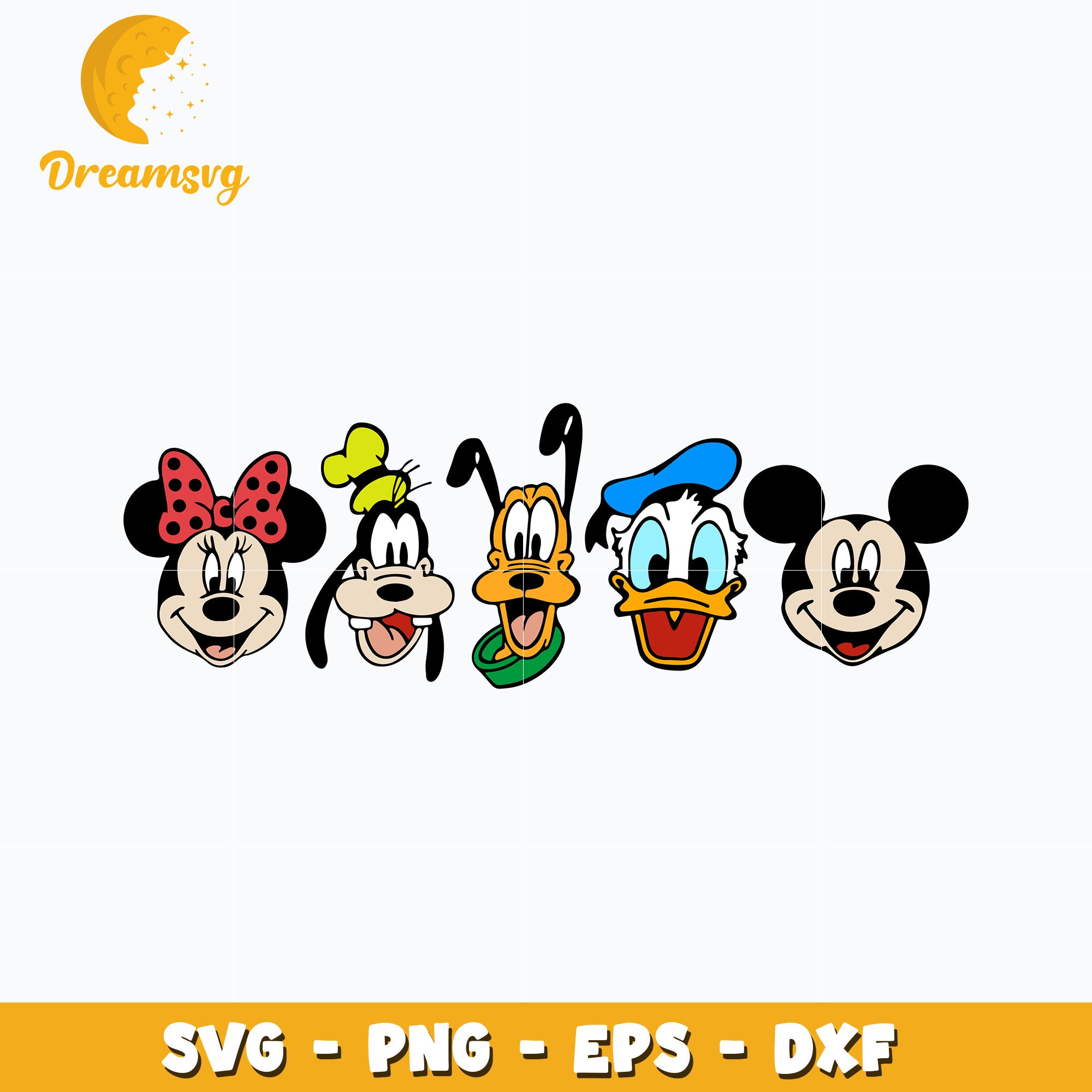 Mickey and friends head design svg – DreamSVG Store